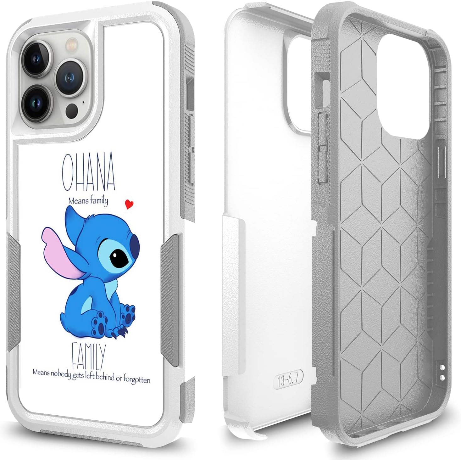 CandykisscaseCase for iPhone 12 Pro Max, Ohana Means Family Pattern Shock-Absorption Hard PC and Inner Silicone Hybrid Dual Layer Armor Defender Case for iPhone 12 Pro Max
