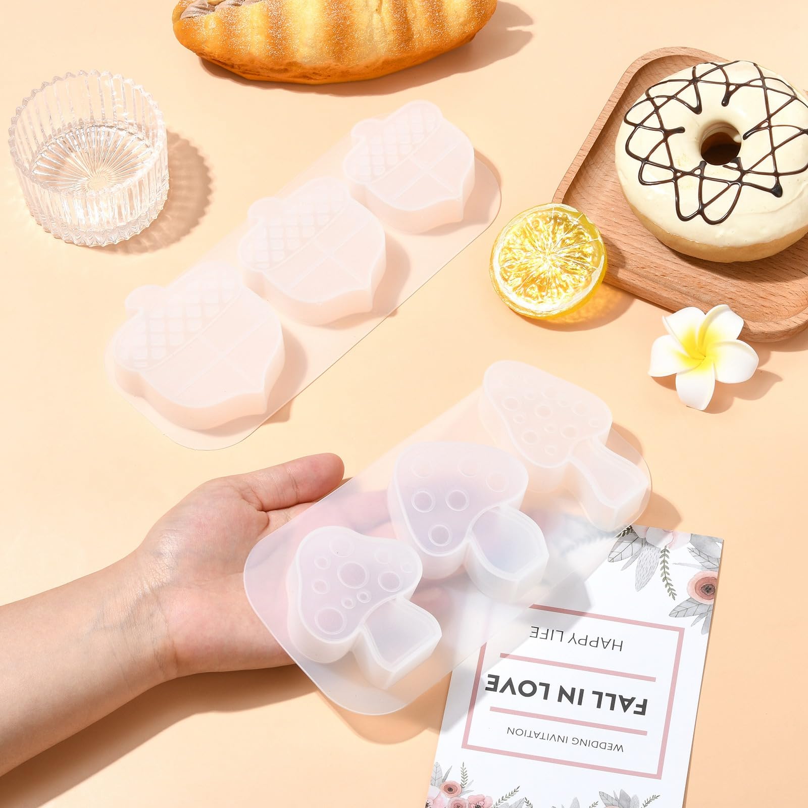 UR URLIFEHALL 2 Pcs Silicone Candle Moulds Mushroom Pinecone Shaped Epoxy Resin Moulds for Soap Candles Shop Home Party Crafts Decorative - Image 4