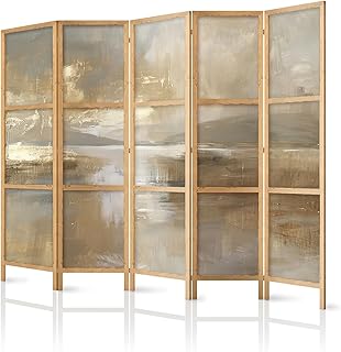 Paravent Raumteiler aus Holz 225x172 cm, 5-teilig, einseitig, im orientalischen Stil