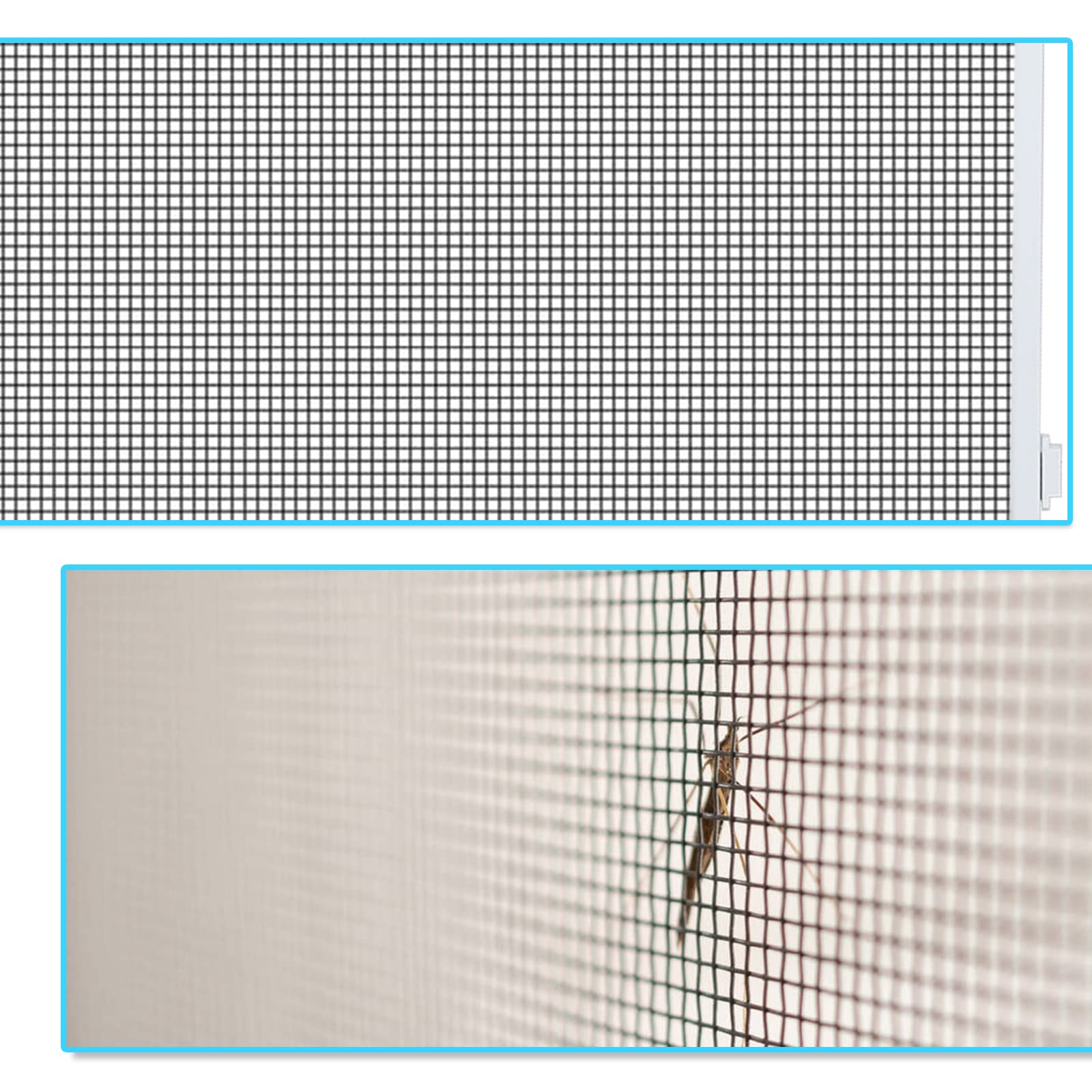 Insektenschutz Fliegengitter Tür Alurahmen, 120x240CM Insektenschutz Tür für Balkontür & Terrassentür, Fliegengitter für Türen, Für Wohnzimmer Balkone, Weiß