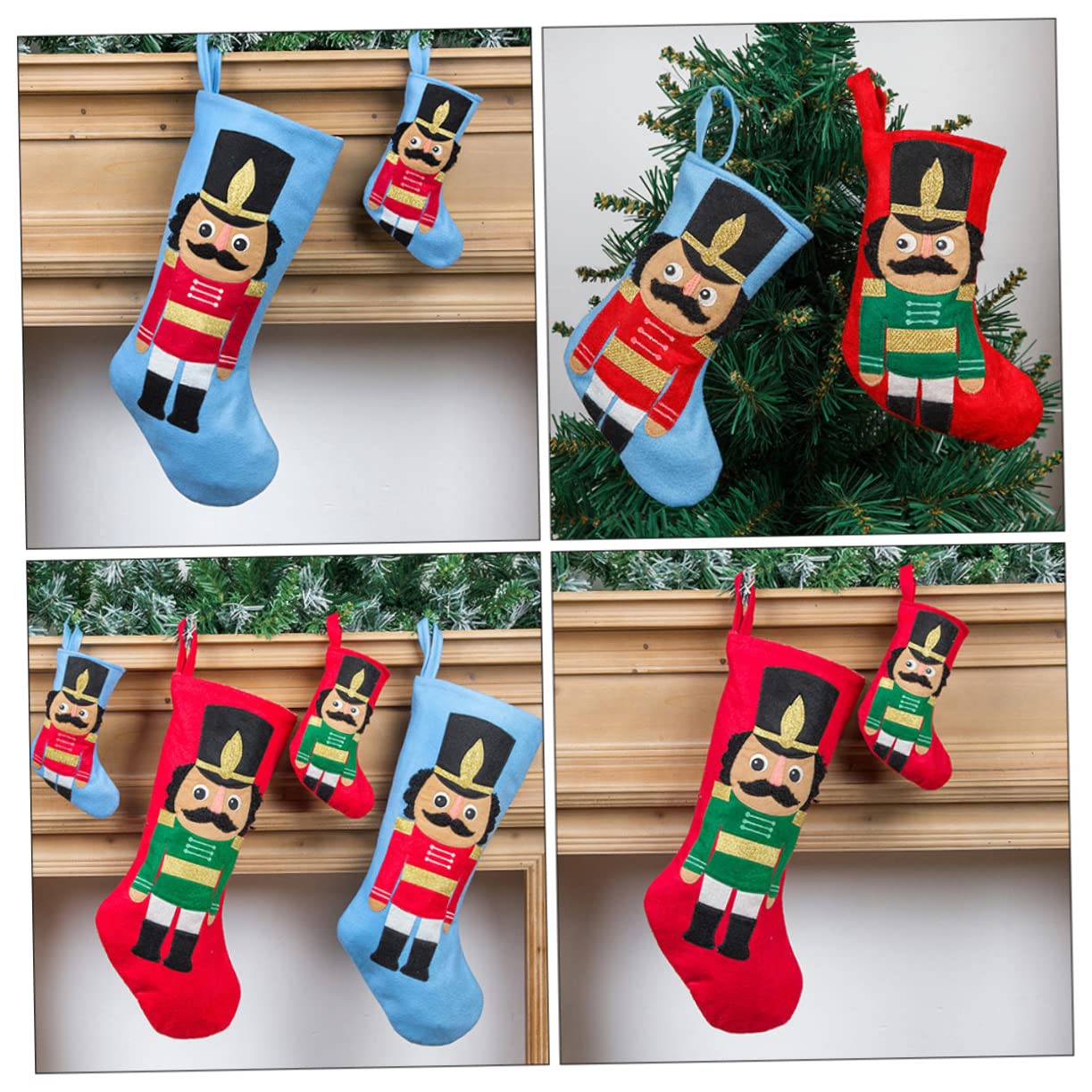 Cabilock 2 Sätze Weihnachtsstrümpfe Mit Große Rote Und Blaue Candy Bags Dekorative Weihnachtsbaum Anhänger Für Und Süßigkeiten 2 Stück * 2