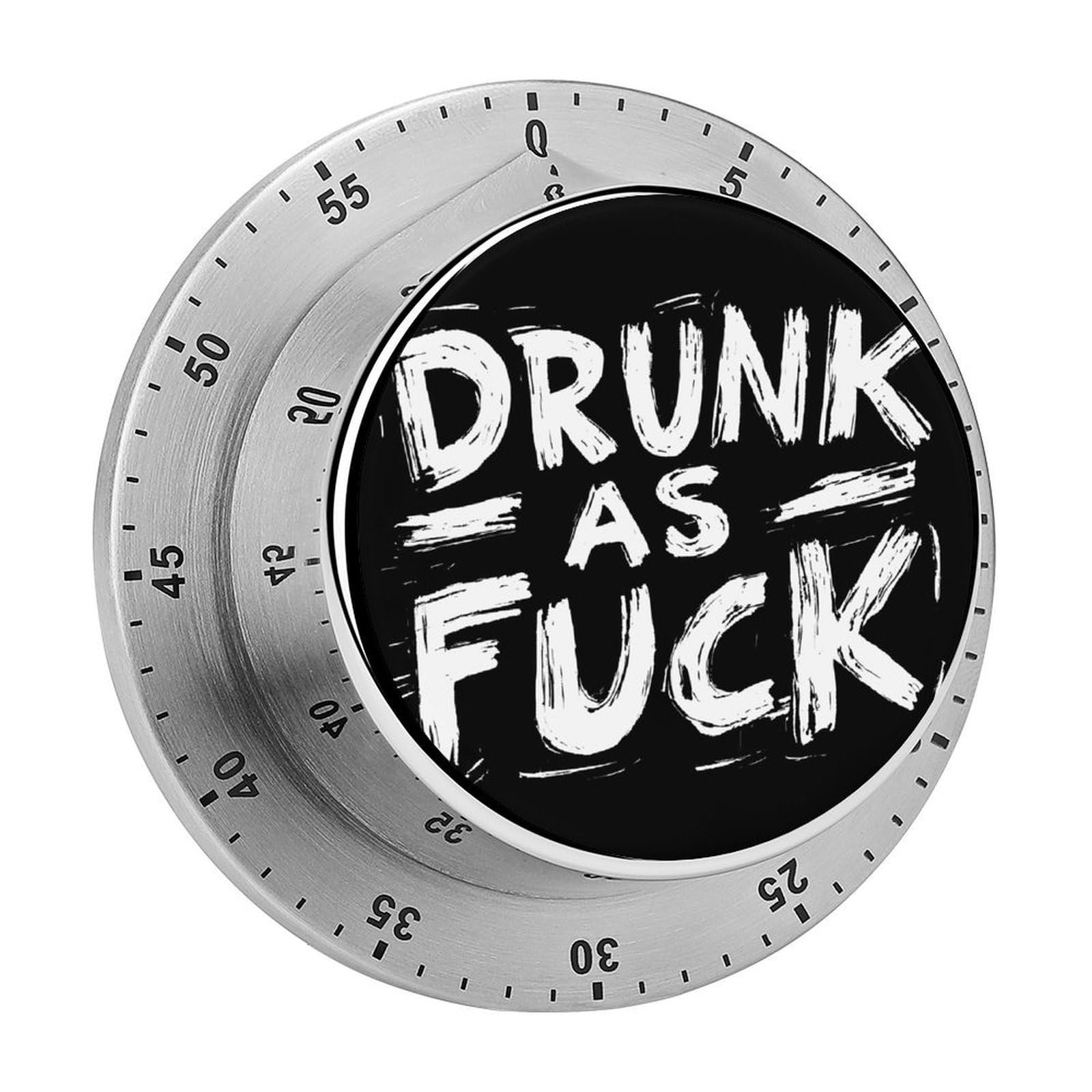 Drunk As Fuck1 Mechanical Timer with Alarm for Kitchen Cooking Productivity Stainless Steel Timers