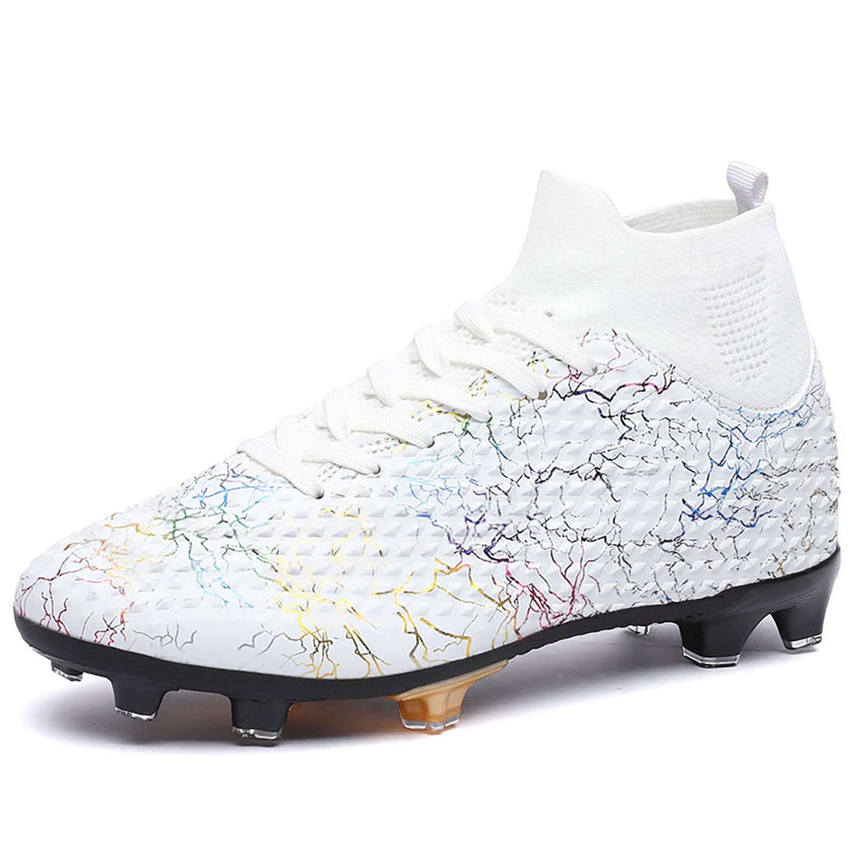 Men's Soccer Shoes High-Top Soccer Cleats Outdoor Breathable Athletic Professional Spikes Youth Boys Football Shoes Unisex