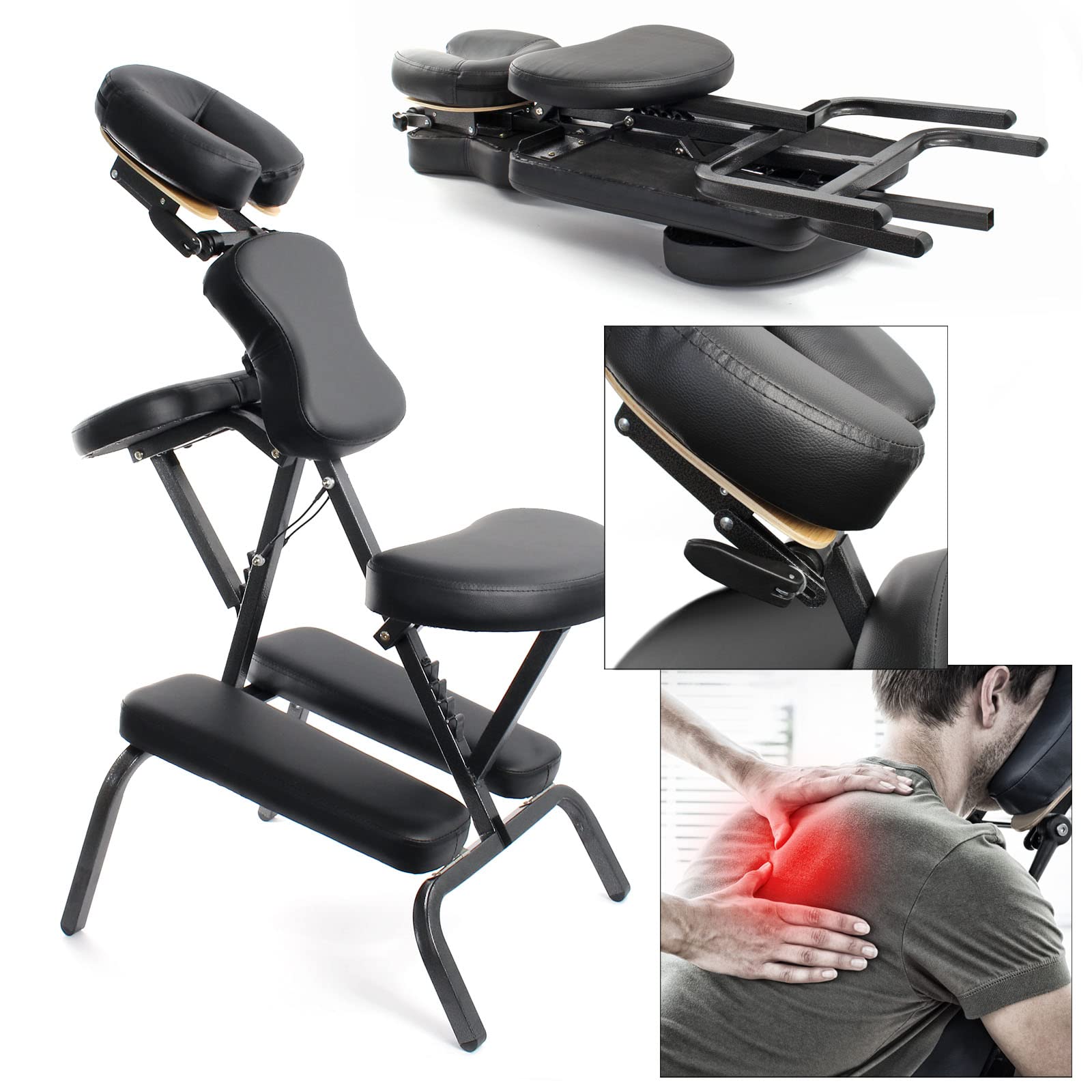 Silla de Masaje Plegable hasta 200kg Tatuajes estética Accesorio Fisioterapia reposacabezas