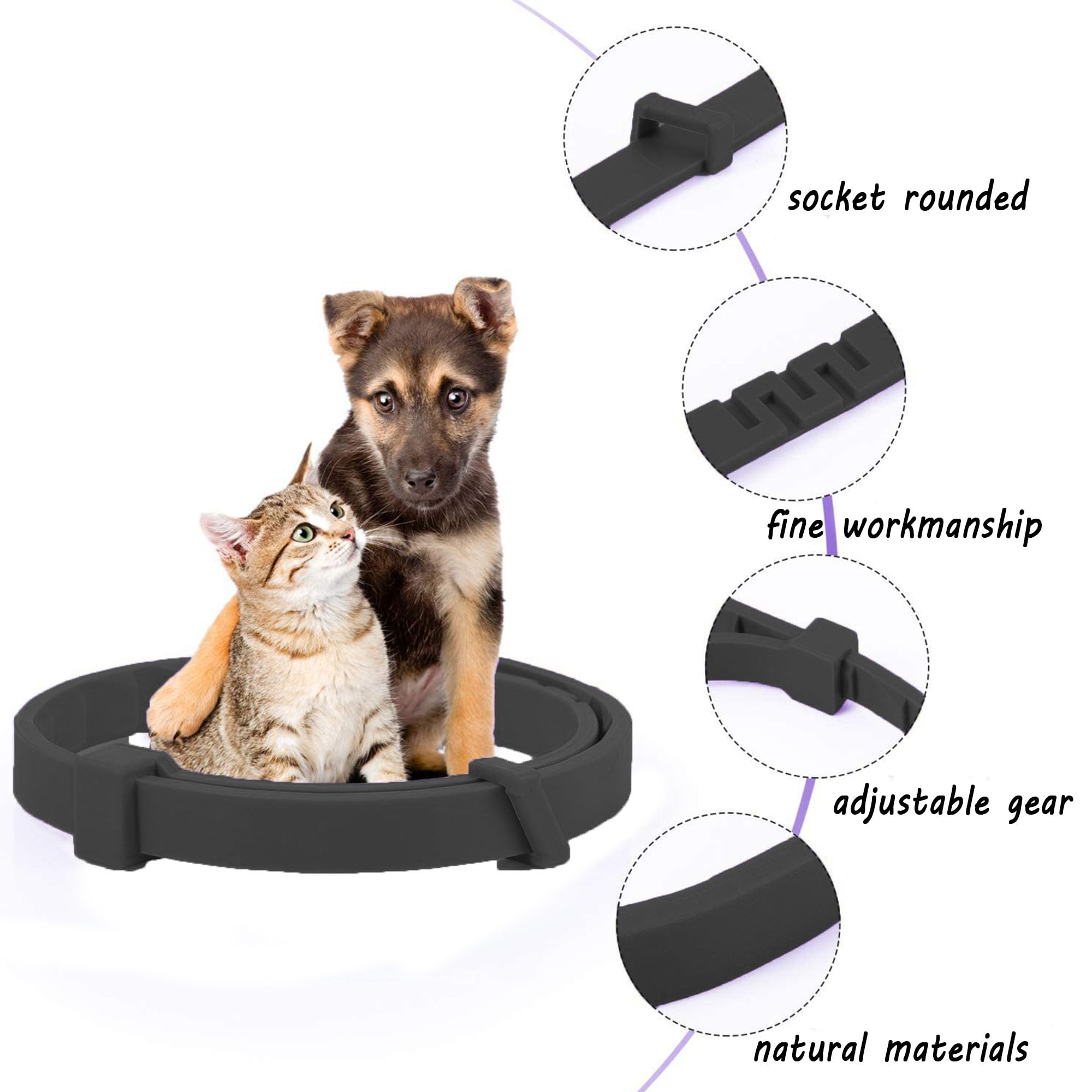2 pcs Zeckenhalsband für Katzen,Wasserdicht Hund Flohhalsband,Zeckenschutz Katze,Zeckenhalsband für unde und Katzen,VerstellbareinheitsgrößE,für Aller Größen Und Rassen 62cm