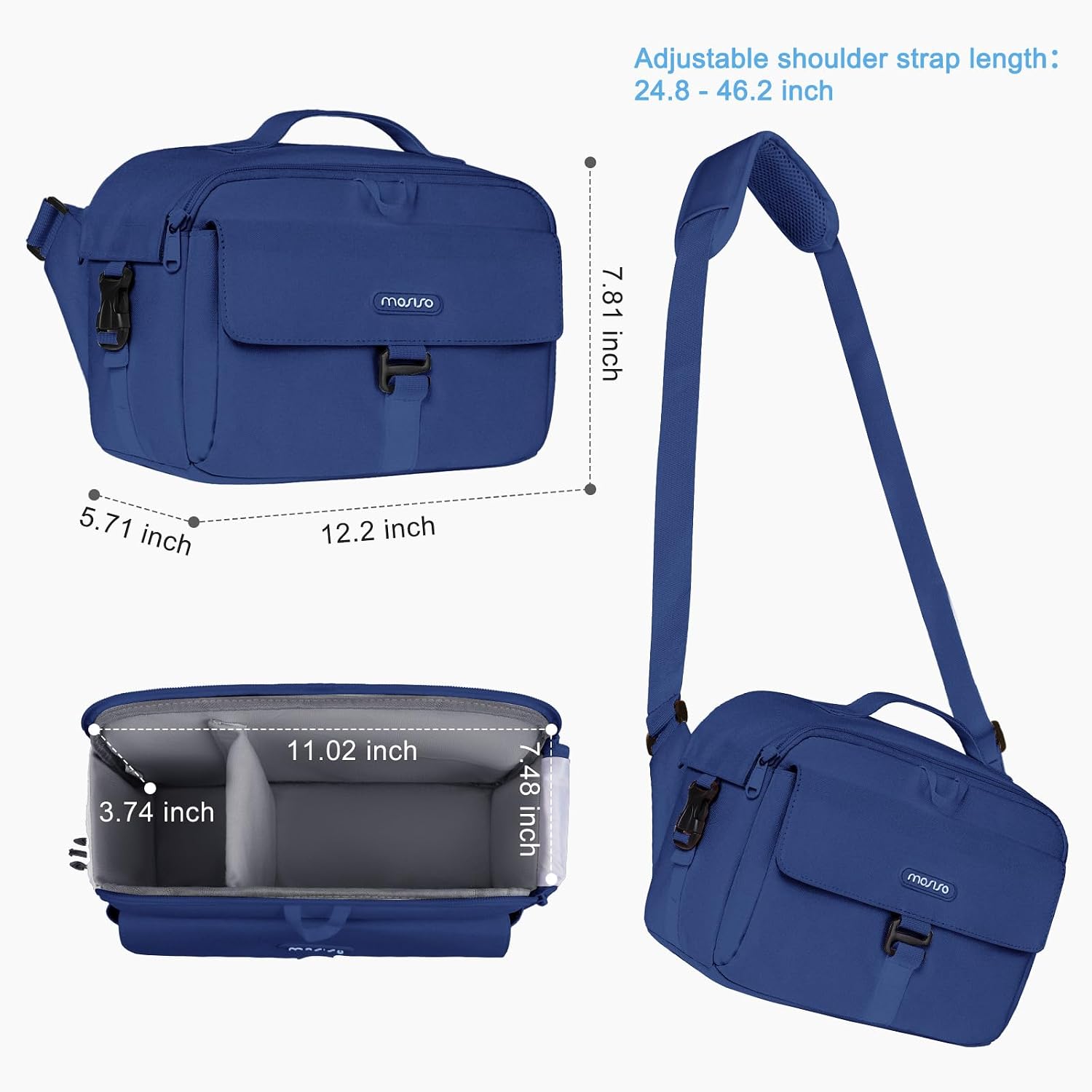 MOSISO Camera Shoulder Bag Camera Case Crossbody Sling Purse, Navy Blue image 3