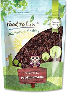 Food to Live Sultana Raisins, 1 Pound – Natural Dried Grapes for Baking, Snacking, and Trail Mixes. No Sugar Added, Unsulfured, Lightly Coated with Sunflower Oil. Perfect Pantry Staple