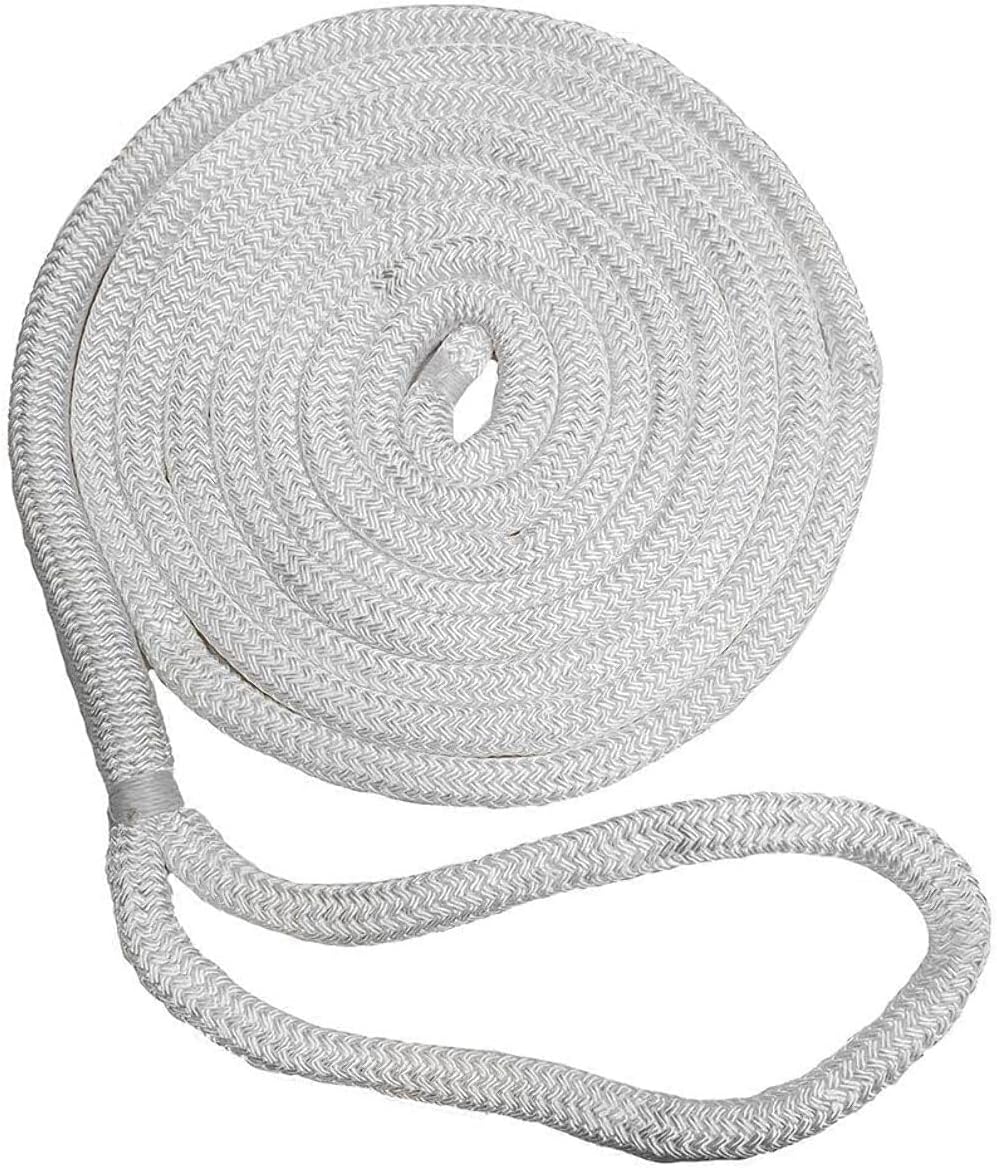 New England Ropes 5/8" Double Braid Dock Line - White - 15'