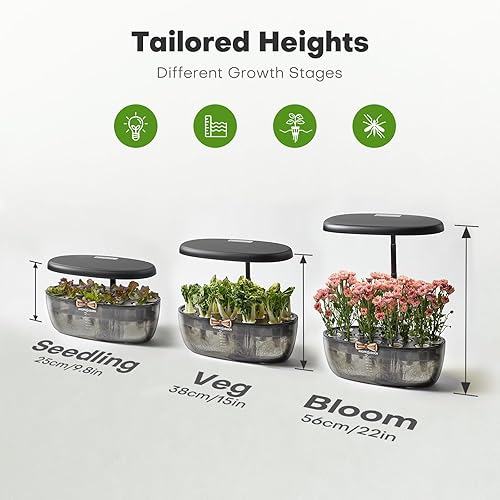 Miniatura 6 de Ahopegarden Sistema de cultivo hidropónico de jardín interior 12 cápsulas Kit de germinación de plantas Kit de jardín de hierbas Lámpara de