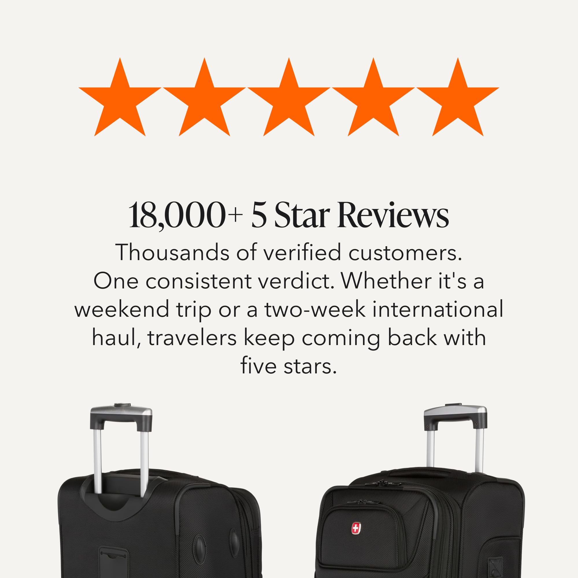 SWISSGEAR Sion Softside Expandable Spinner Luggage Durable Lightweight Travel Suitcase, Black, 2-Piece Set (Carry-On/Large) view 9