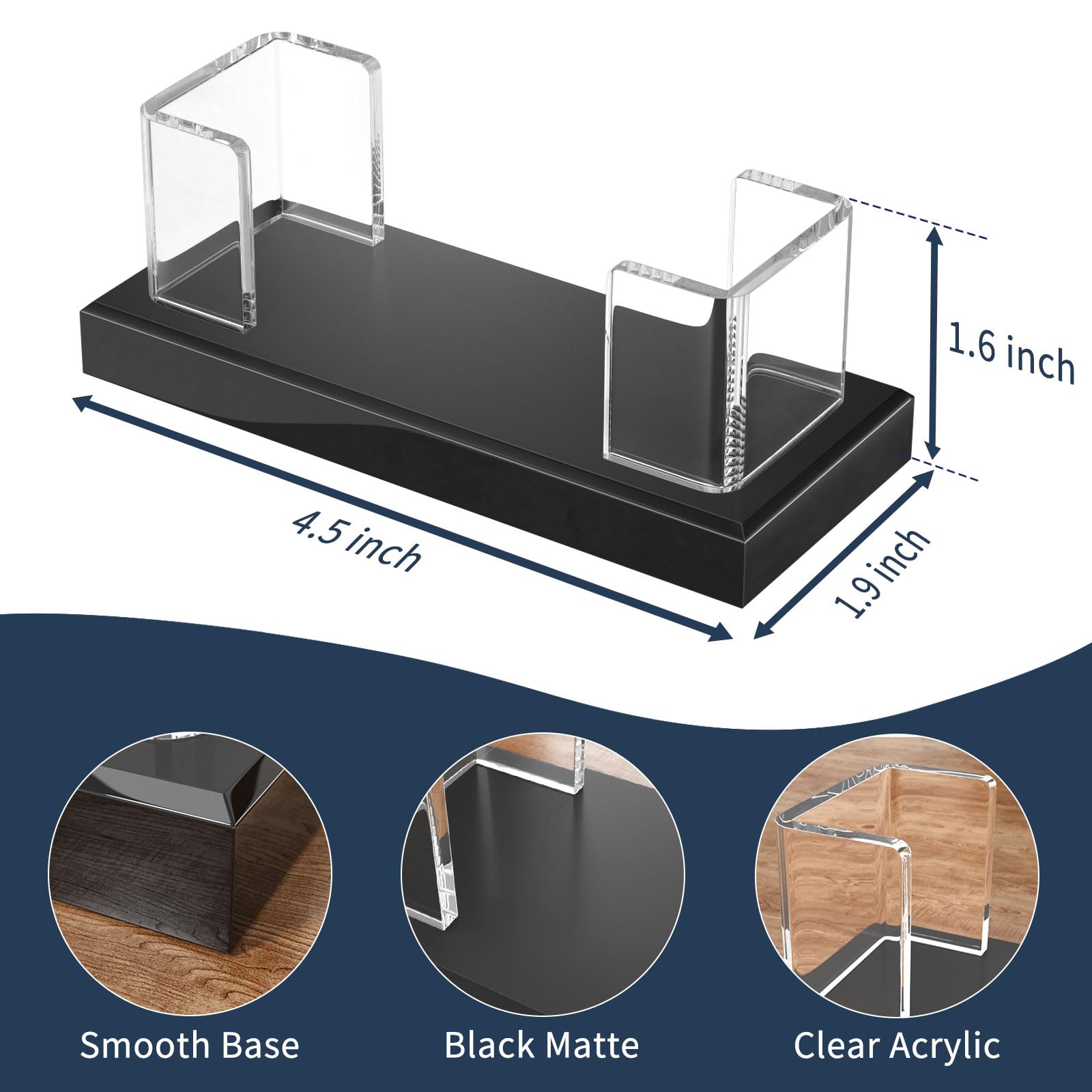 NIUBEE Soporte acrílico para tarjetas de visita, soporte de plástico transparente para escritorio, organizador de tarjetas de regalo para oficina, 6 piezas