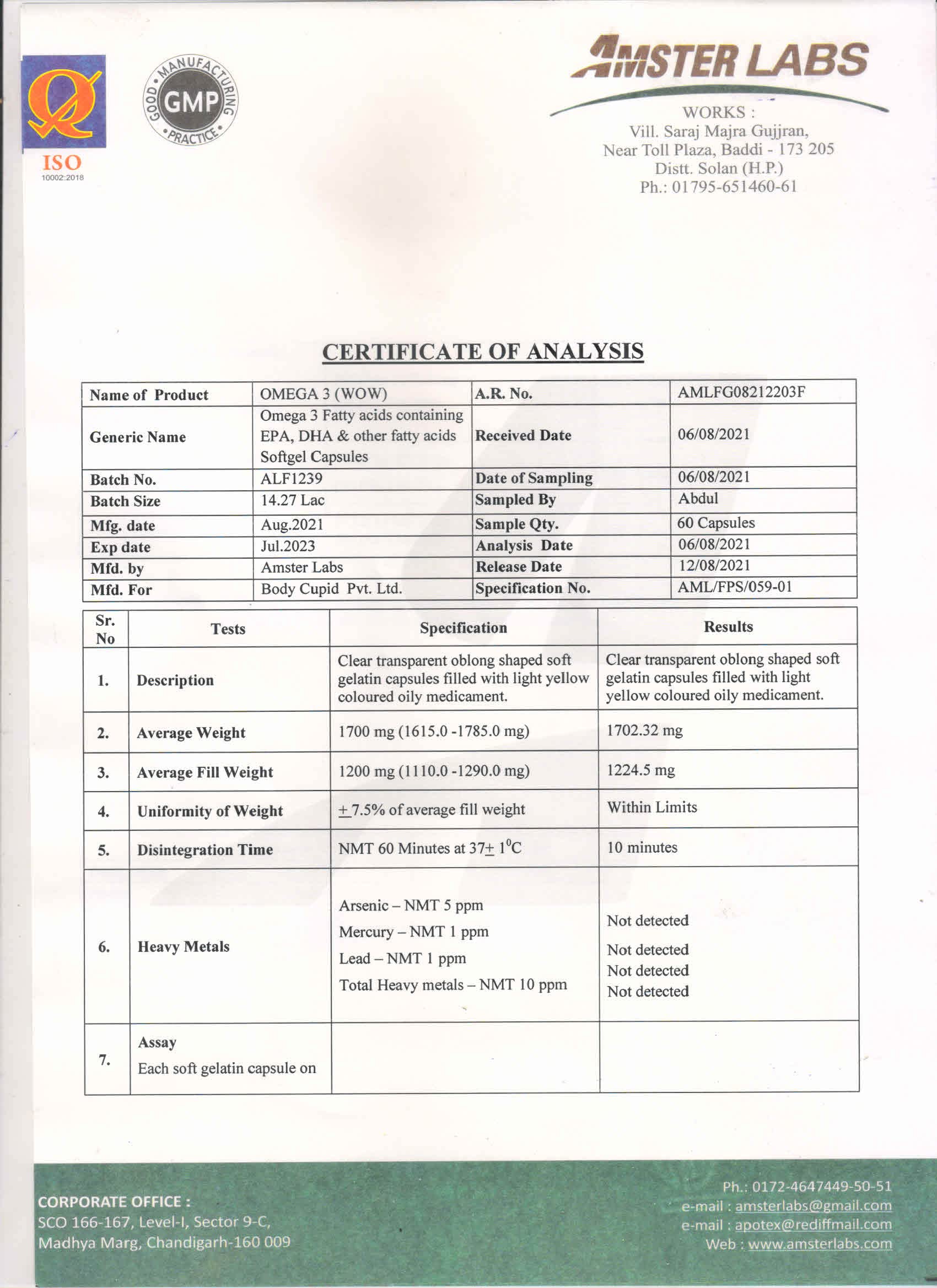 WOW Life Science Omega3 1000mg Capsules with Fish oil EPA + DHA