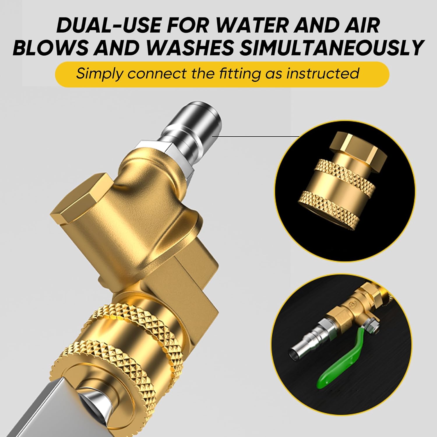 Saker Cleaning Wand,55cm Radiator Cleaning Wand, Dual Mode Air Water Spray Lance with Multi Nozzle Head, 150 PSI Anti-Rust Pressure Washer Attachment for Deep Reach Cleaning