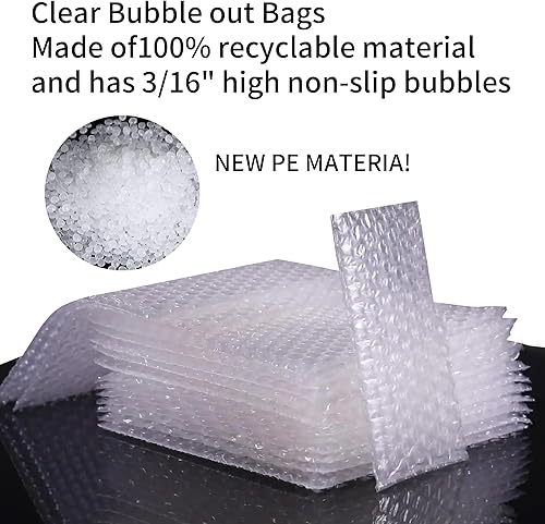 Miniatura 4 de 100 bolsas de burbujas, bolsa de burbujas pequeñas de 4 x 6 pulgadas, bolsa de envoltura acolchada de burbujas transparentes a prueba de golpes,