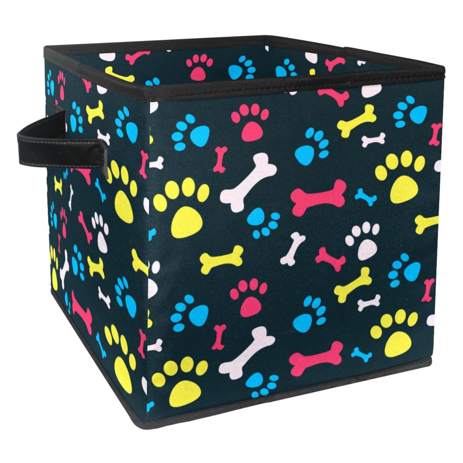 Boîte rangement pliable tissu imprimé chien panier pour armoire placard chambre et salon