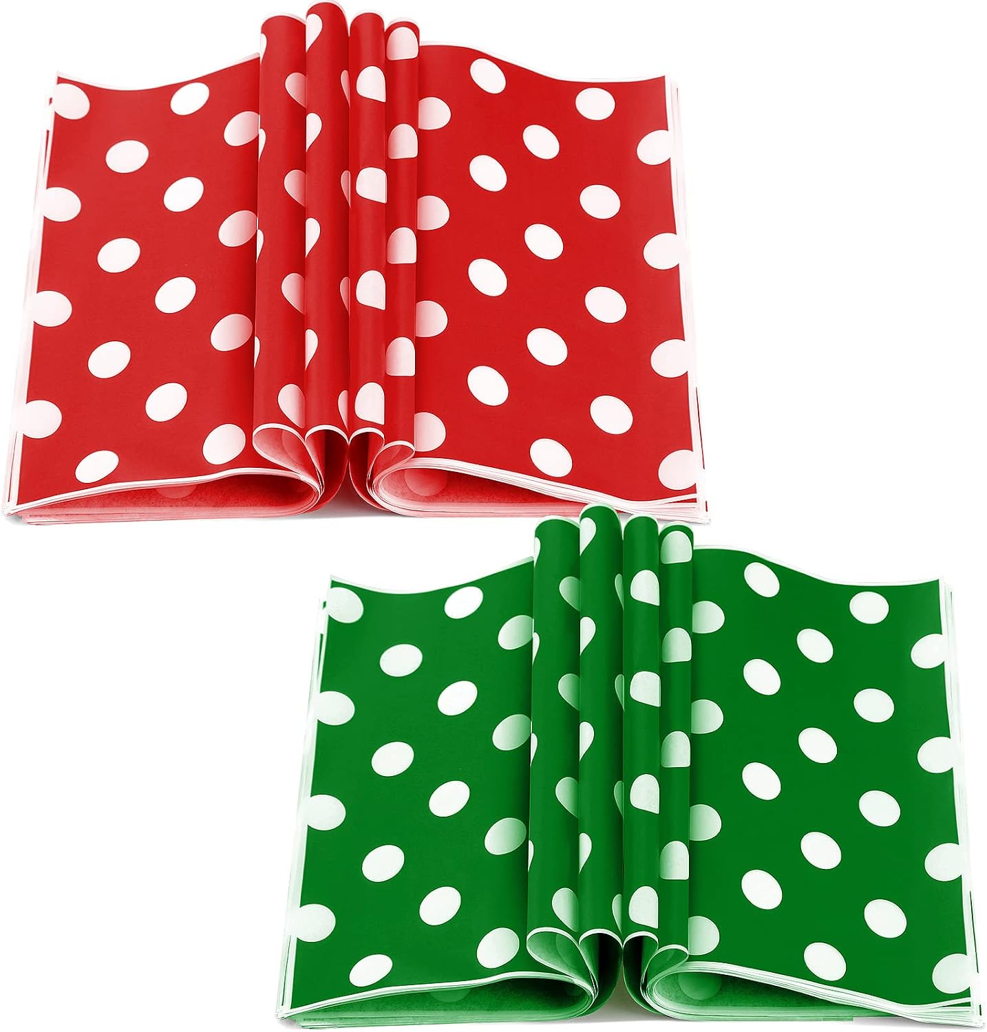 Sepamoon 250 Sheets Christmas Wax Paper for Food Papers Red Green Polka Dot Sandwich Greaseproof Disposable Wrapping Paper for Sandwich Picnic Basket Liner Xmas Wedding Birthday Shower Party Supplies