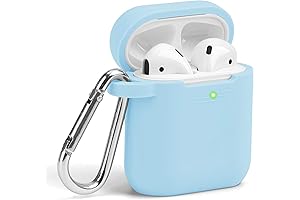 Airpods Case Cover for Women and Girls in Sky Blue with Keychain