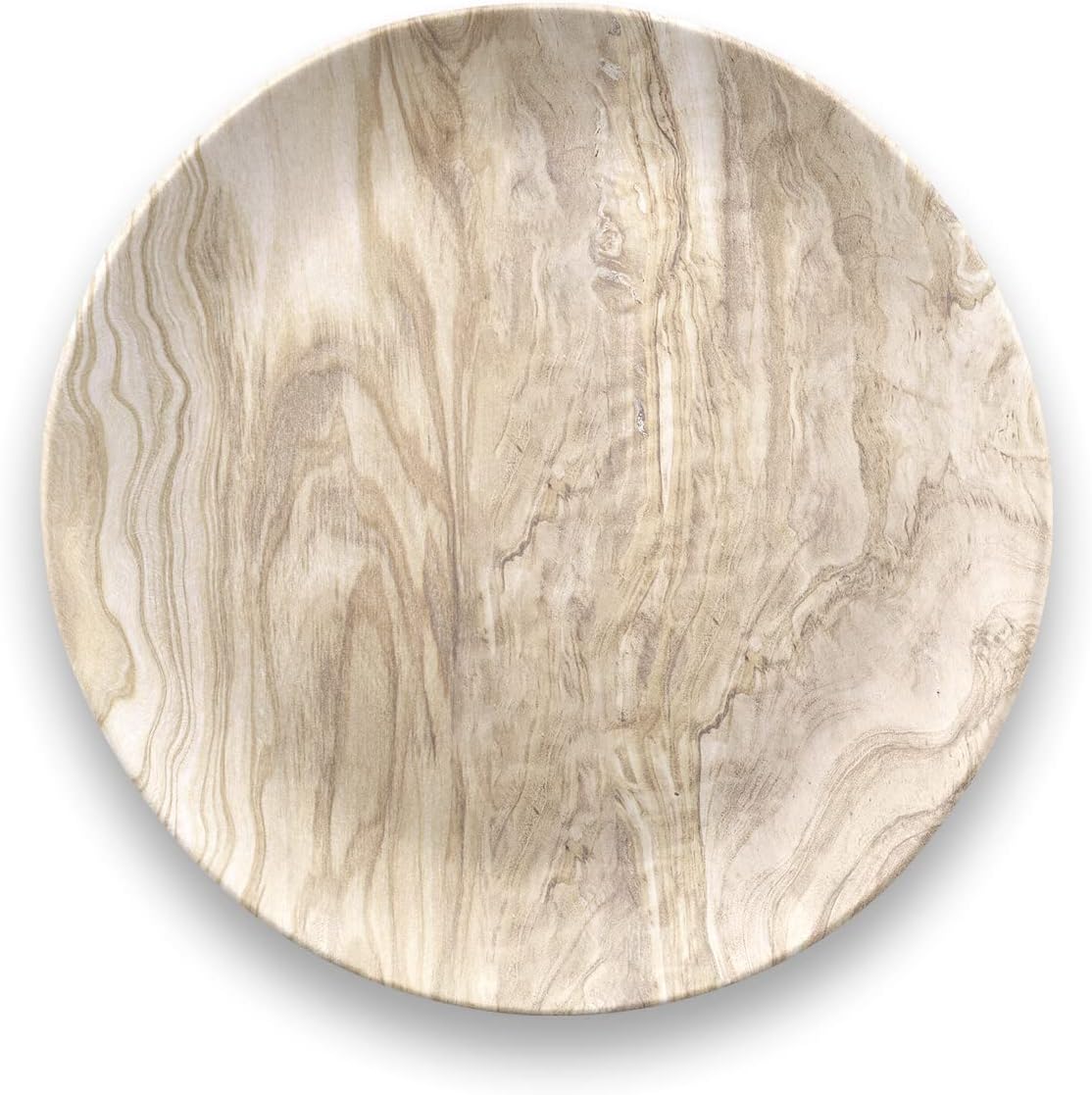 Faux Real Desert Wood Salad Plate, 8.5", Planta (Majority Plant Based Melamine Material), Indoor/Outdoor, Set of 6