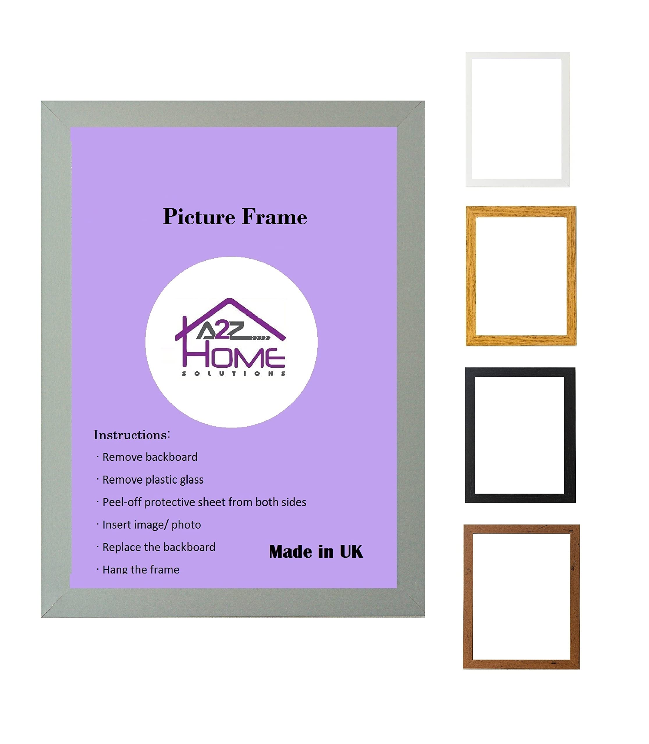 A2Z Home Solutions® Large Wall Picture Frame Stunning Look Quality Backing Landscape & Portrait Display Photo Frame For Wall Poster Canvas Painting Certificate Art Gallery (25x45 cm, Silver)