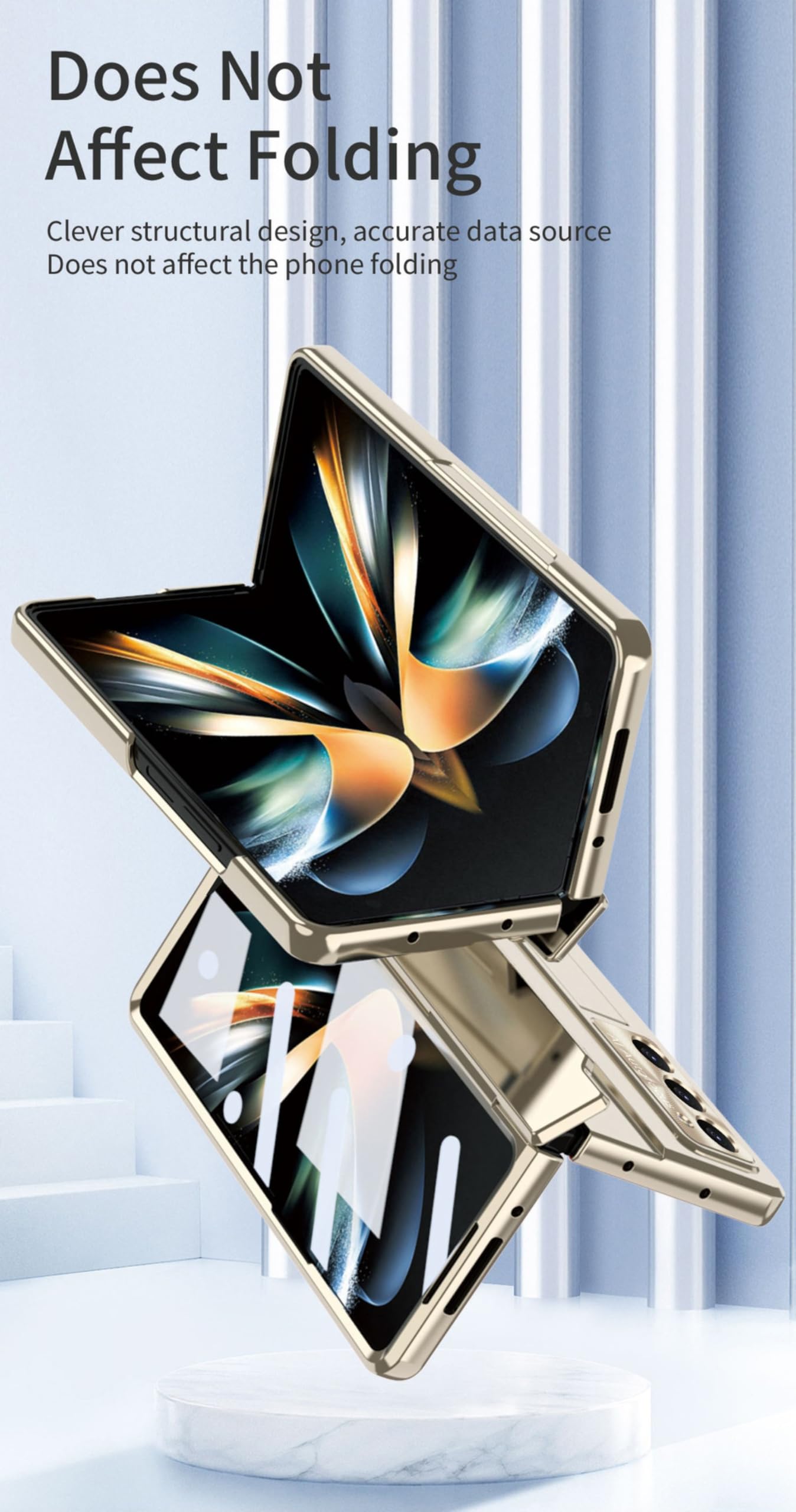 custodia protettiva cerniera per Samsung Galaxy Z Fold 8 Ultra | sentirsi bene, con pellicola del telefono, protezione dell'obiettivo, con slot per penna (senza penna)