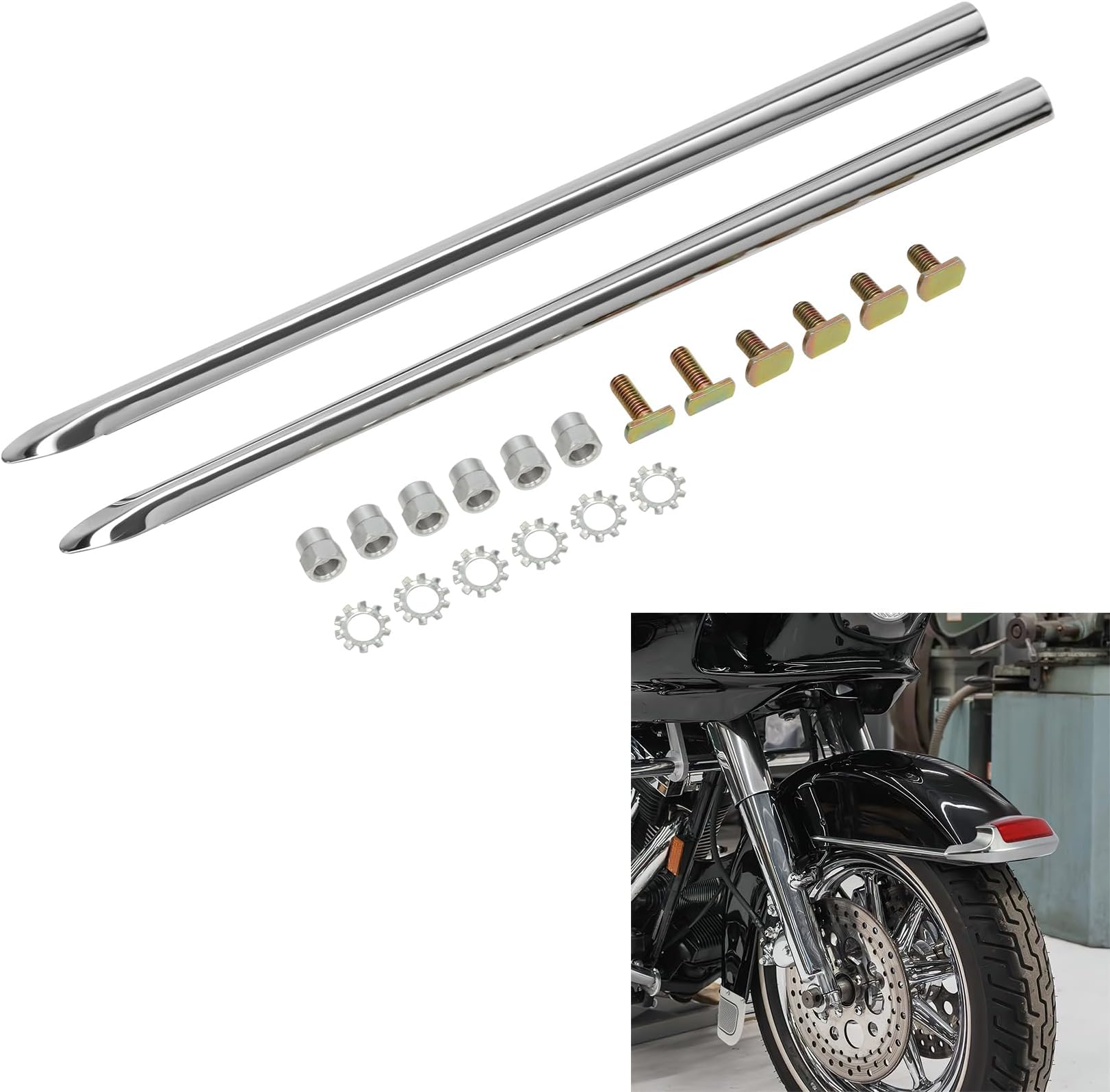 TCT-MT Front Fender Spear Trim Fit For Harley Touring Road King FLHR FLHRC FLHTC FLHTK FLHTCU Ultra Classic 82-13; Softail Classic FLSTC 1886-2017