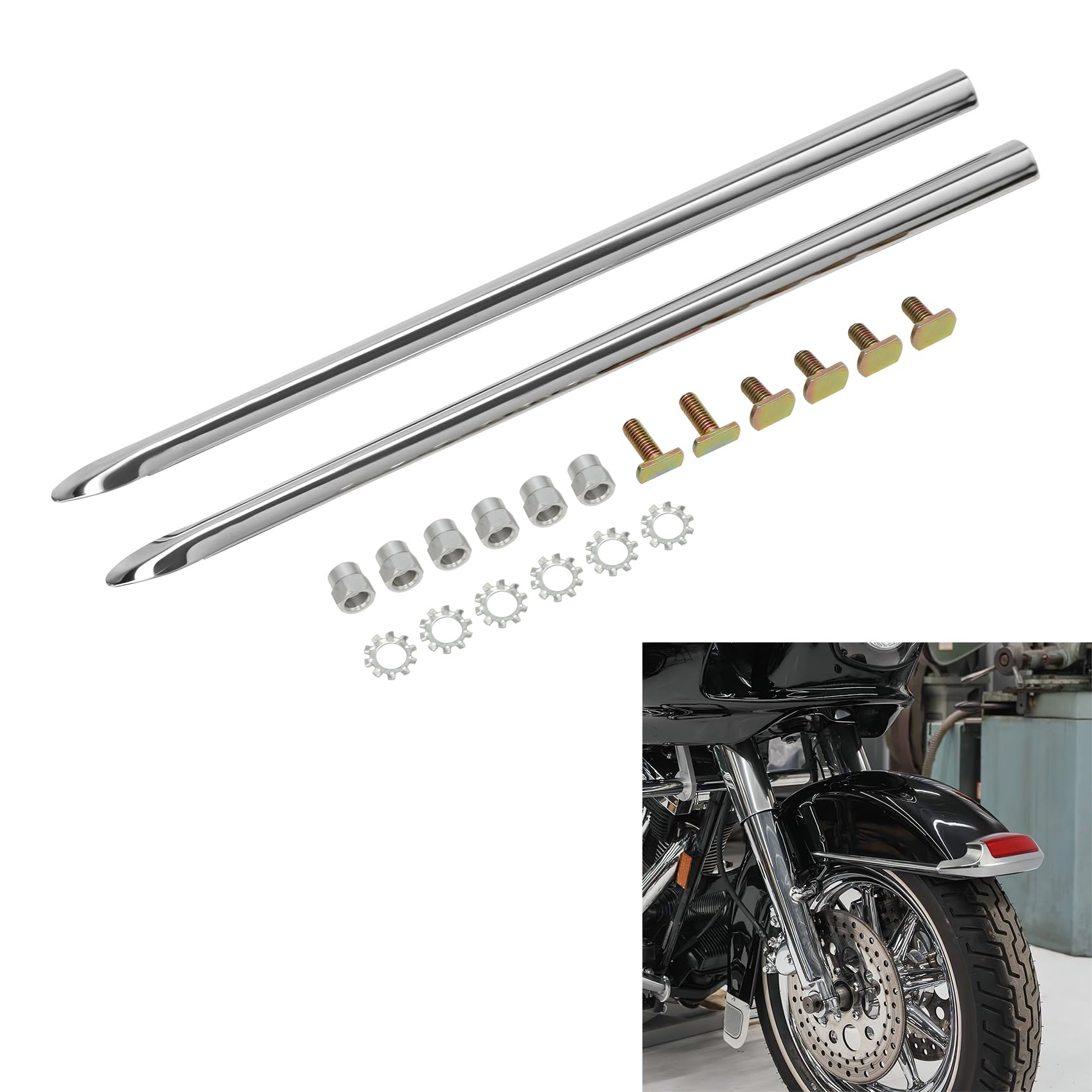 TCT-MT Front Fender Spear Trim Fit For Harley Touring Road King FLHR FLHRC FLHTC FLHTK FLHTCU Ultra Classic 82-13; Softail Classic FLSTC 1886-2017