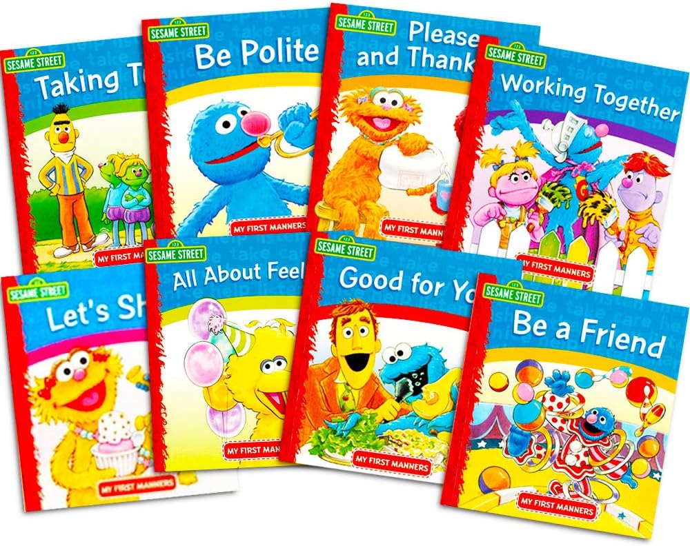 Sesame Street Elmo Manners Books for Kids Toddlers - Set of 8 Manners Books