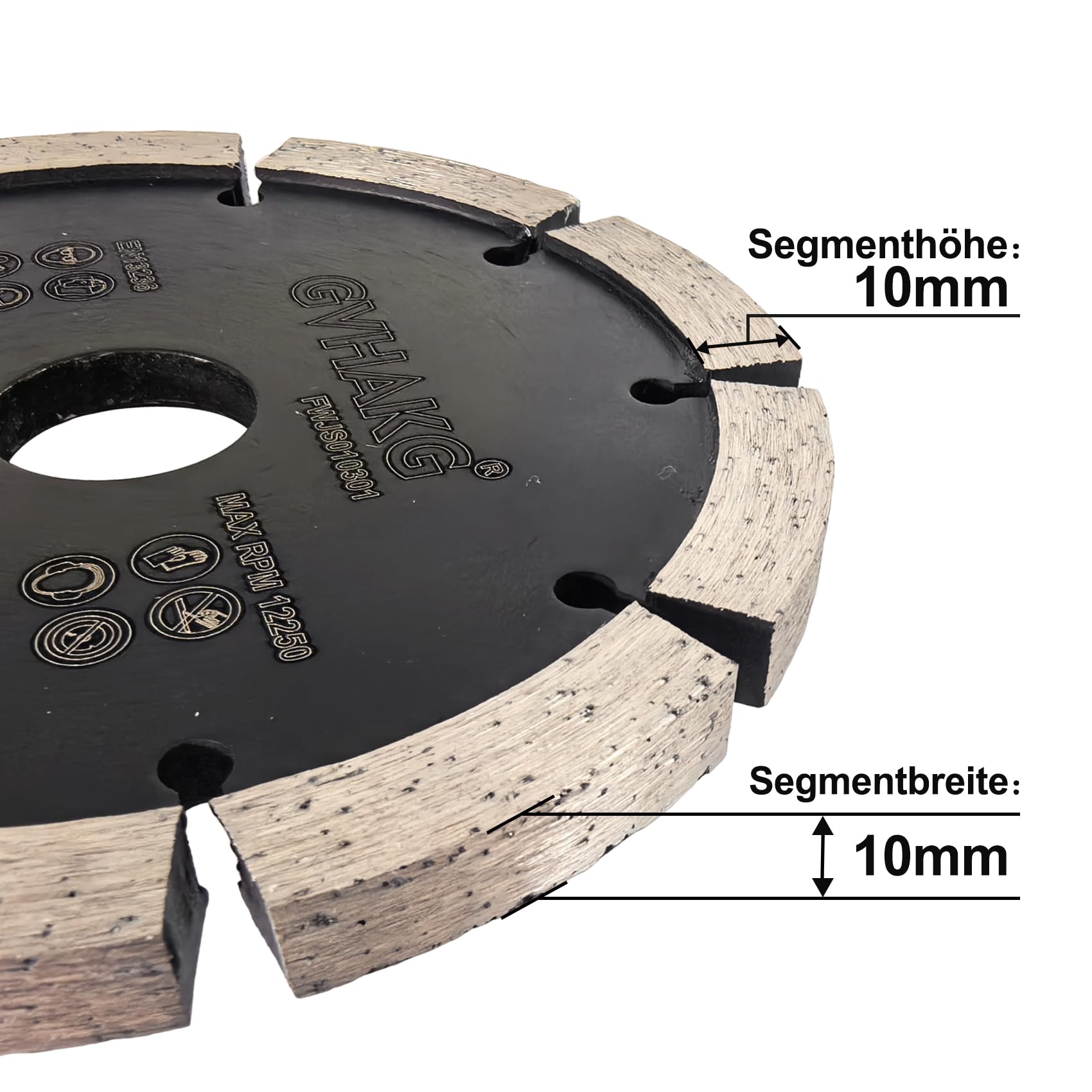 Diamant Frässcheibe 125 mm, 10 mm Fugenfräser (125 x 10 x22,23 mm) | Diamantfräser Für Beton Mörtel Ziegel Mauerwerk und Putz