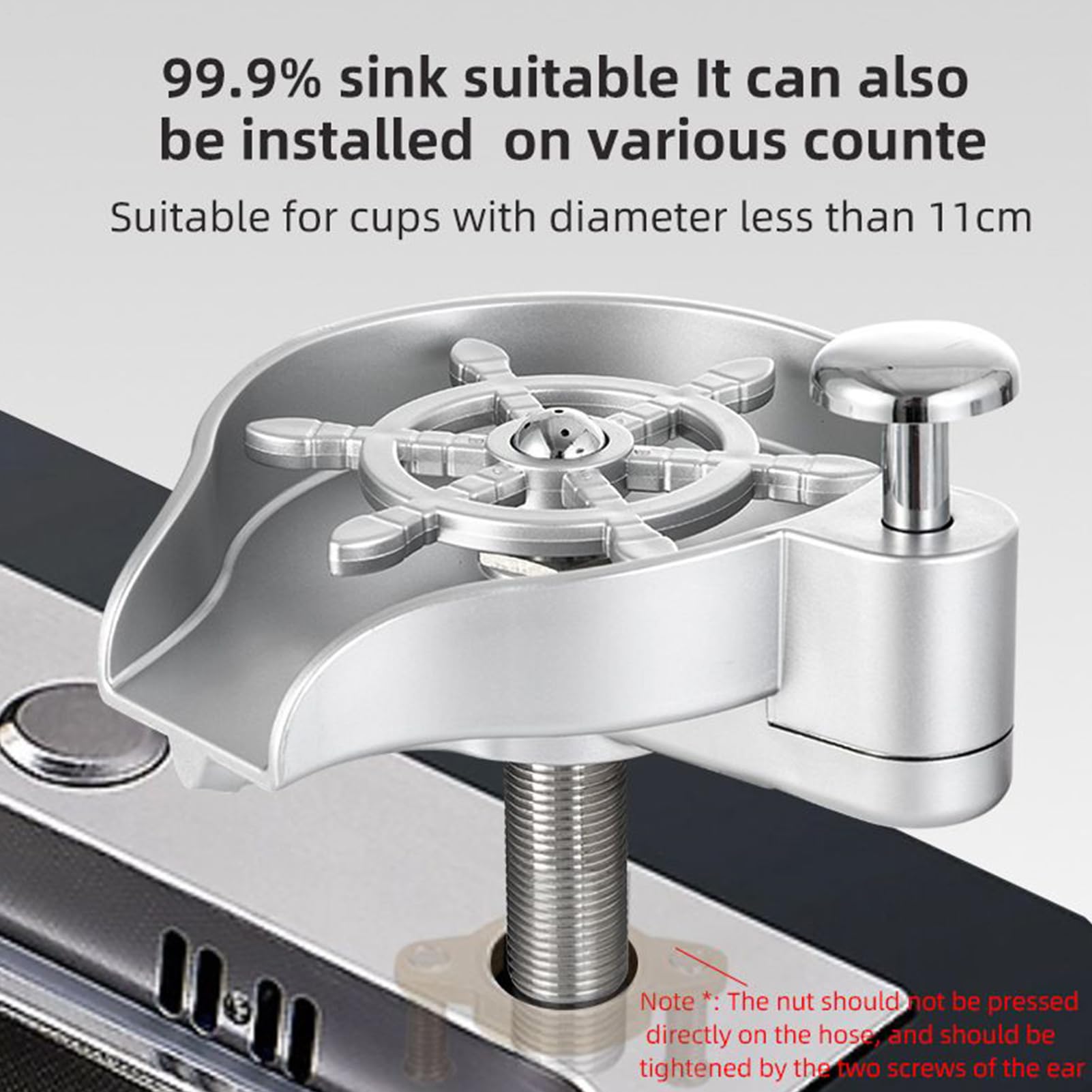 Enjuagador de Vasos para Fregadero Utensilio De Cocina Para Enjuagar Tazas | Limpieza De Vasos Y Enjuague Para Botellas De Agua Deportivas Termos Copas Vino Tazas Cafe