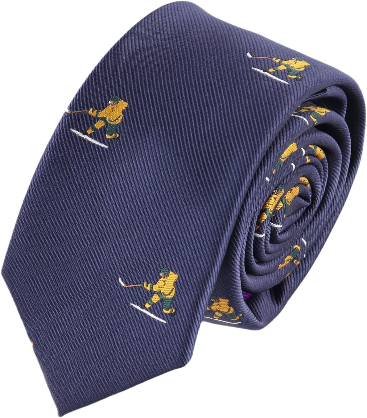 AUSCUFFLINKS Ice Hockey Shot Neckties for Men | Woven Skinny Neck Ties | Birthday Present for Dad | Anniversary Present for Husband (ICE HOCKEY SHOT)