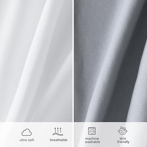 Miniatura 6 de Sábanas de cuna para niños y niñas, paquete de 4 sábanas de cuna ajustables para colchones de cuna y niños pequeños, sábanas de microfibra