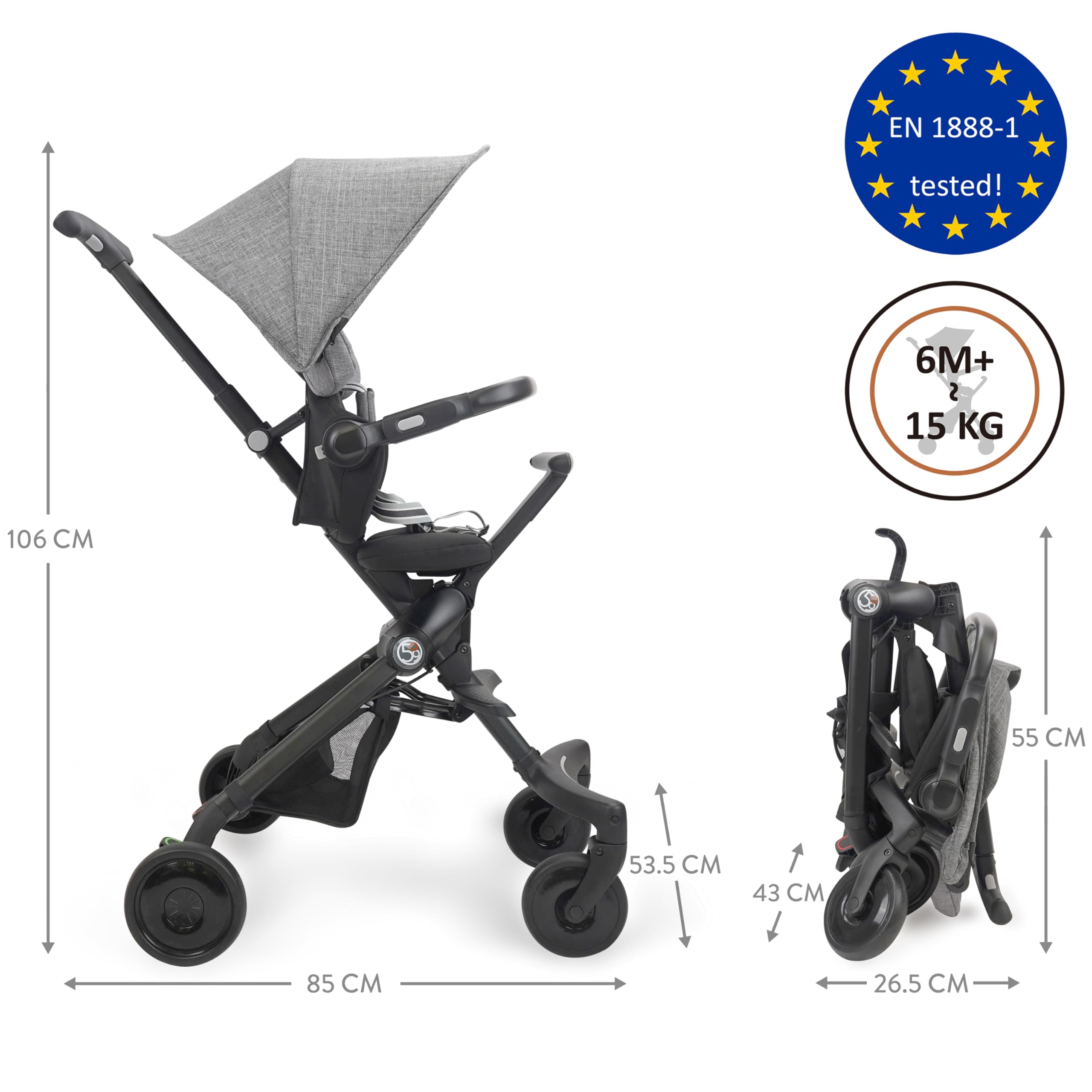 509 CREW EZ-TRAVELLER Baby Buggy Stroller Pushchair
