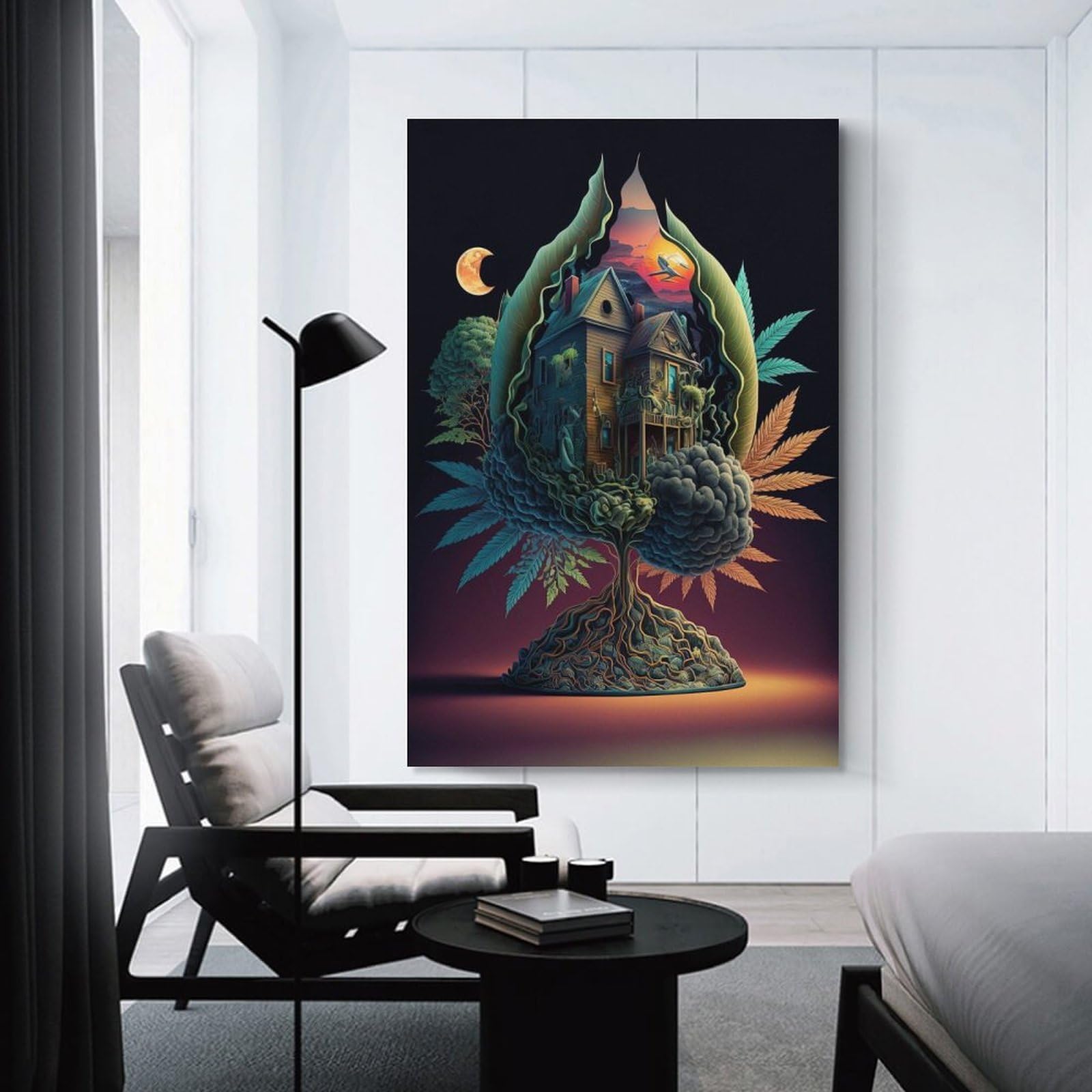Junmoney Trap House Wall Picture Print, 24x36inch(60x90cm), for Workspace Walls, Study Corners Or Bedrooms, Wall Art That Adds Style to Work Areas