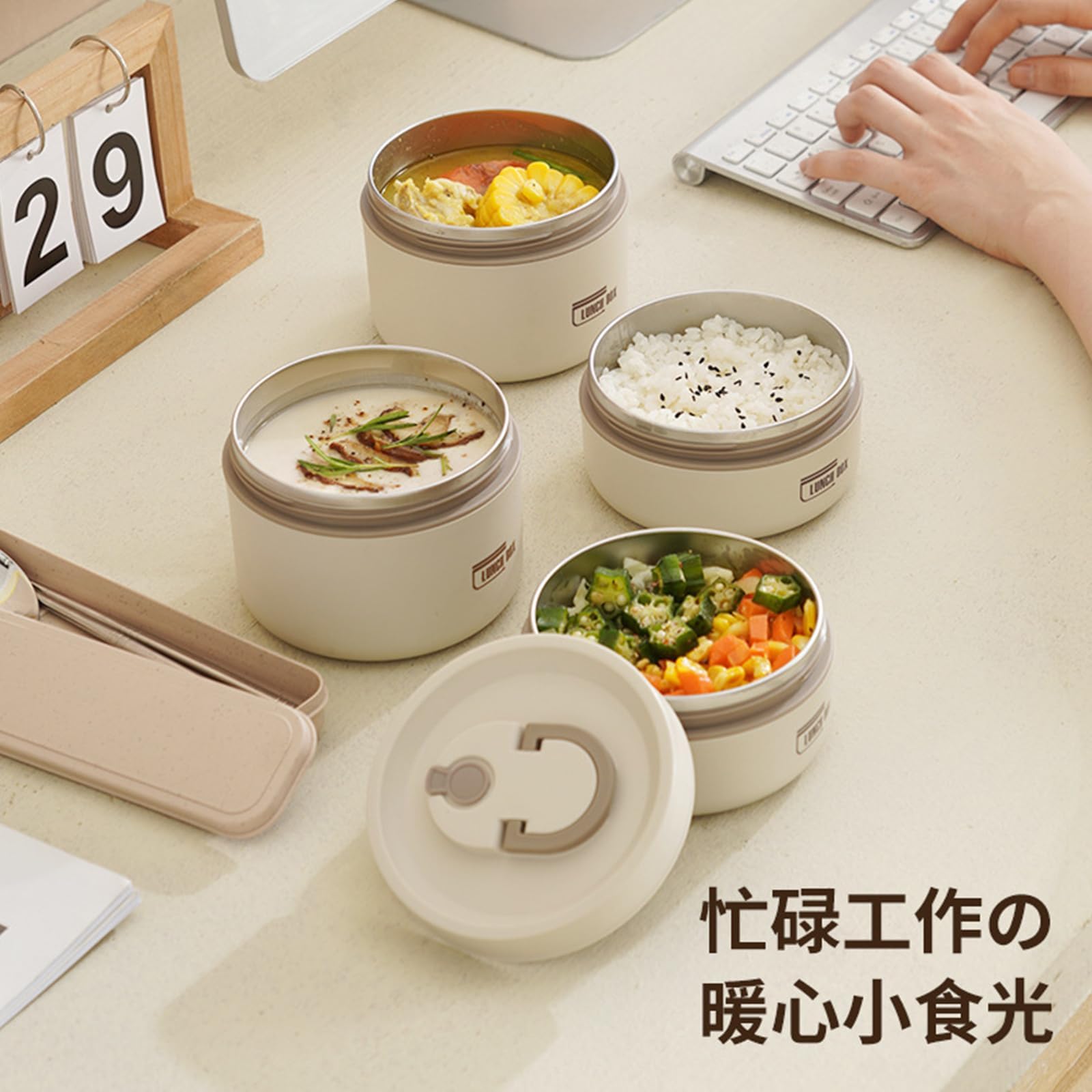 304ステンレス 保温弁当箱 電子レンジ対応*9