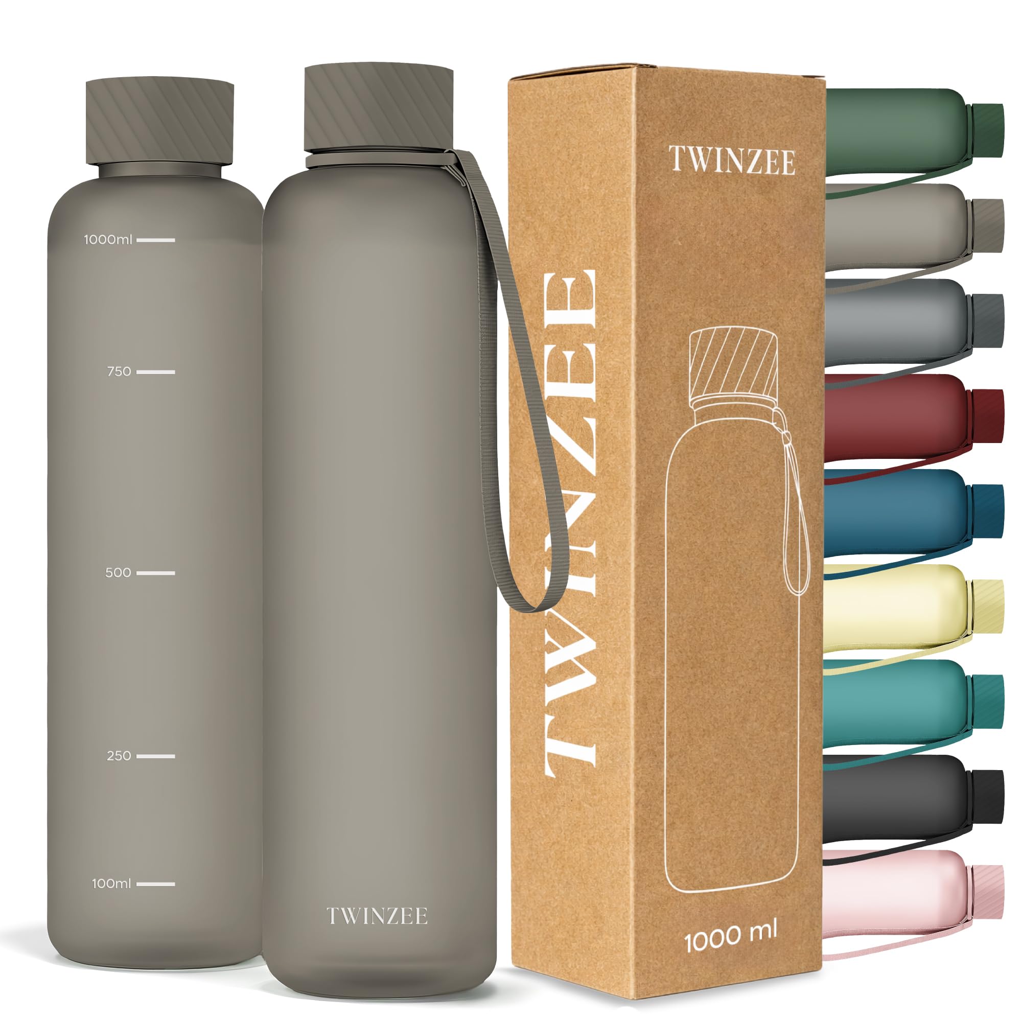 Twinzee Botella Agua 1,5 litro - Sin BPA & Antigoteo, Botella de Agua Deportiva, Oficina, Colegio, Gym, Cantimplora - Tritan Water Bottle, Verde Bosque — view 14