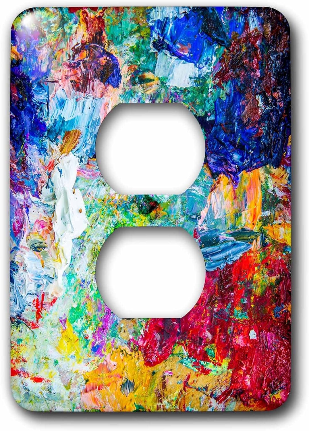 3dRose Abstract artistic oil paint palette. Multicolor single toggle switch