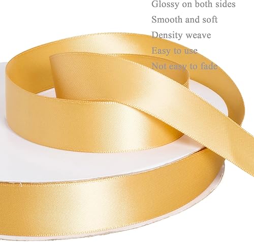 Miniatura 4 de YASEO Cinta de satén de poliéster de doble cara de color sólido, 38 pulgadas de ancho, 100 yardas de largo, perfecta para bodas, envoltura de