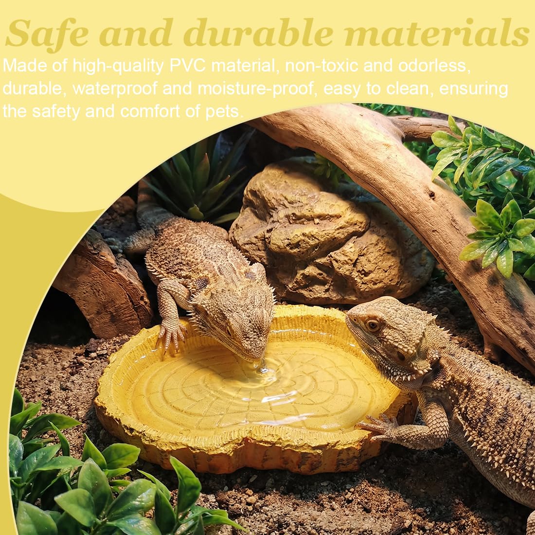 1 pièce Bol d'eau Terrarium, Écuelle pour reptiles, Accessoire pour tortue, serpent, gecko, Bol à nourriture et eau, Écuelle pour terrarium, Accessoire reptile