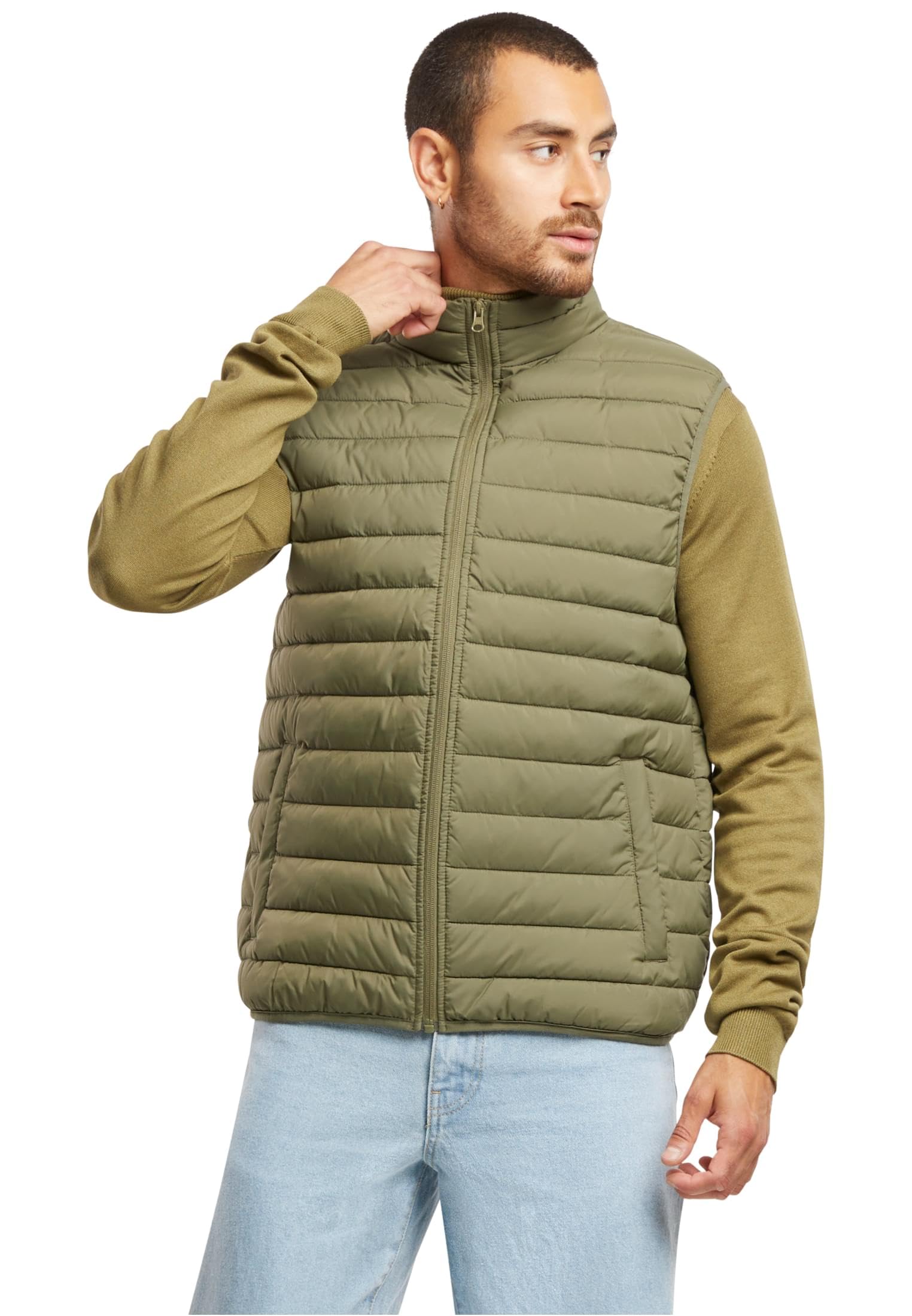 Urban Classics Men's Tb7011-basic Light Weigh Vest, Dark olive, S