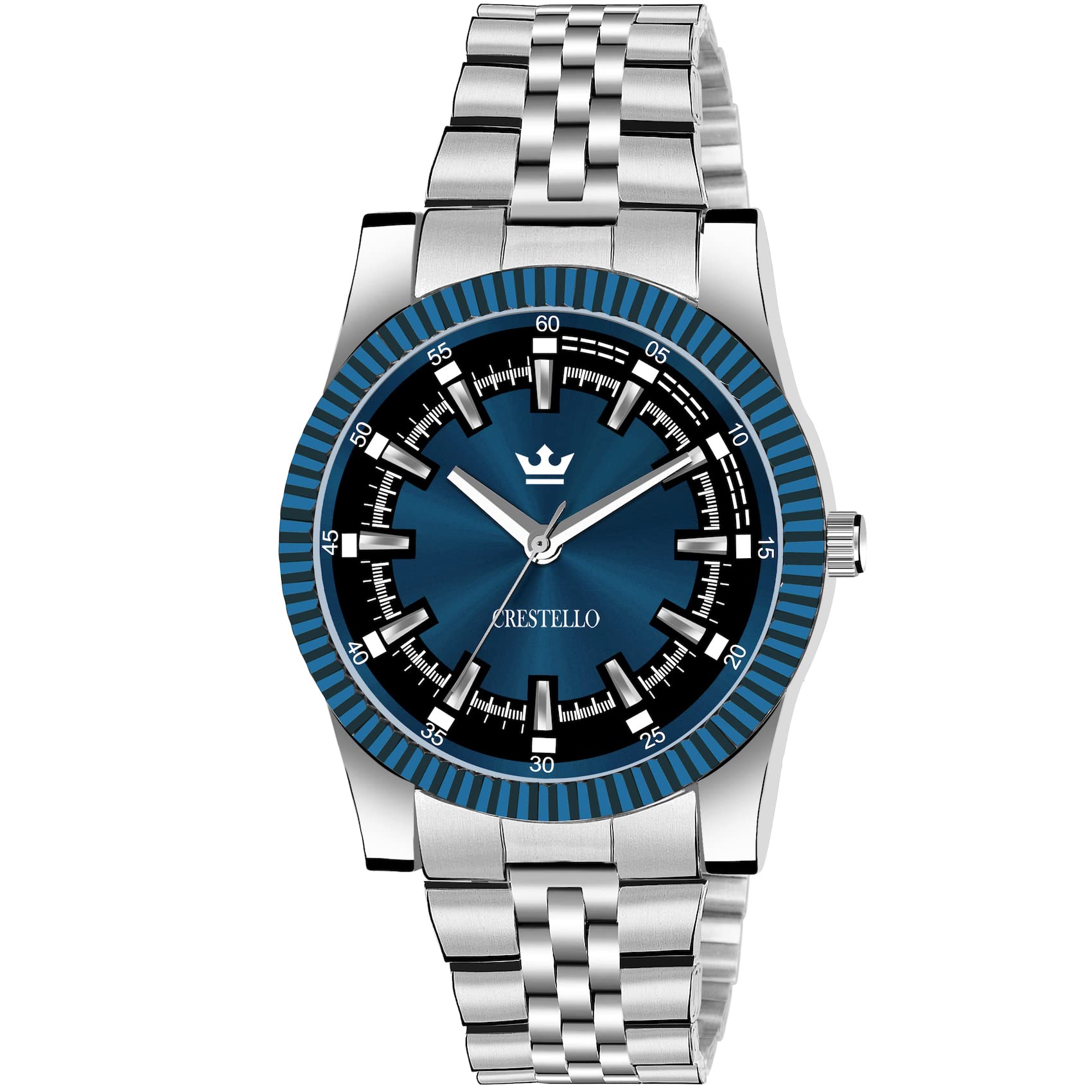 CRESTELLO Stainless Steel Chain Analog Wrist Watch for Men (Blue Dial) | CR-G021-BLU-CH (B0BQYXKYJX) Amazon Price History, Amazon Price Tracker