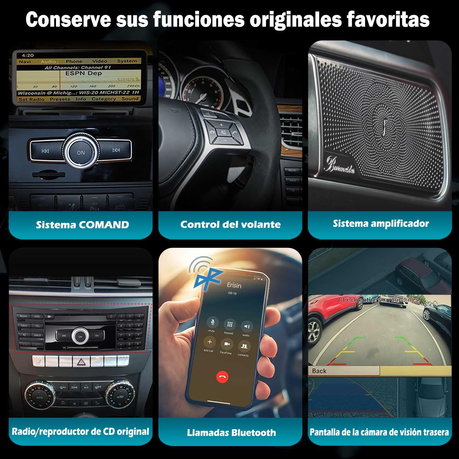 8GB+128GB Radio Coche Bluetooth para Mercedes Clase E W212 S212 NTG 4.0 | 12.3" 2K Pantalla Android 16 Carplay Android Auto WiFi 4G Bluetooth 5.0 DSP Navegador GPS Canbus