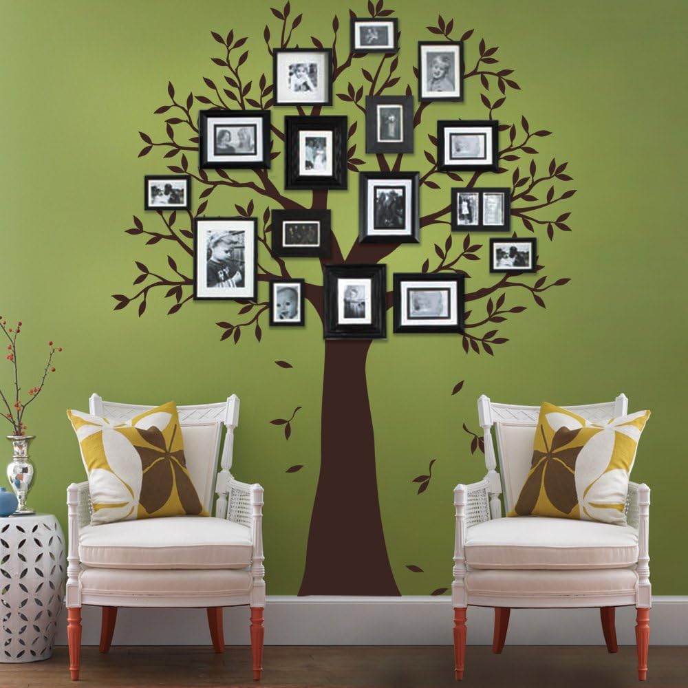 Narrow Family Tree Wall Decal (Black, Small Size : 62.5" w x 80" h) - by Simple Shapes ®