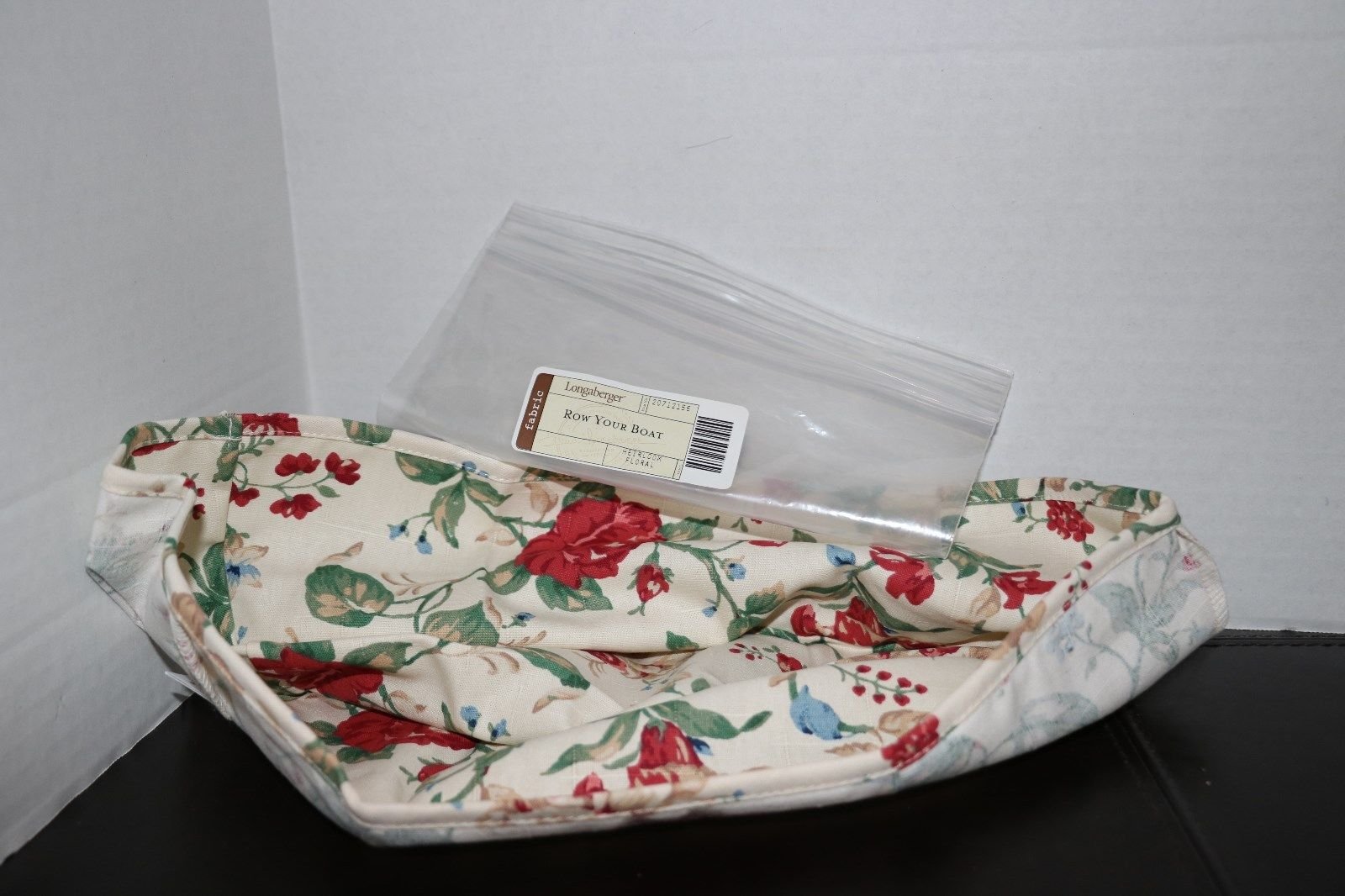 Longaberger Row Your Boat Basket Heirloom Floral Fabric OE Liner New