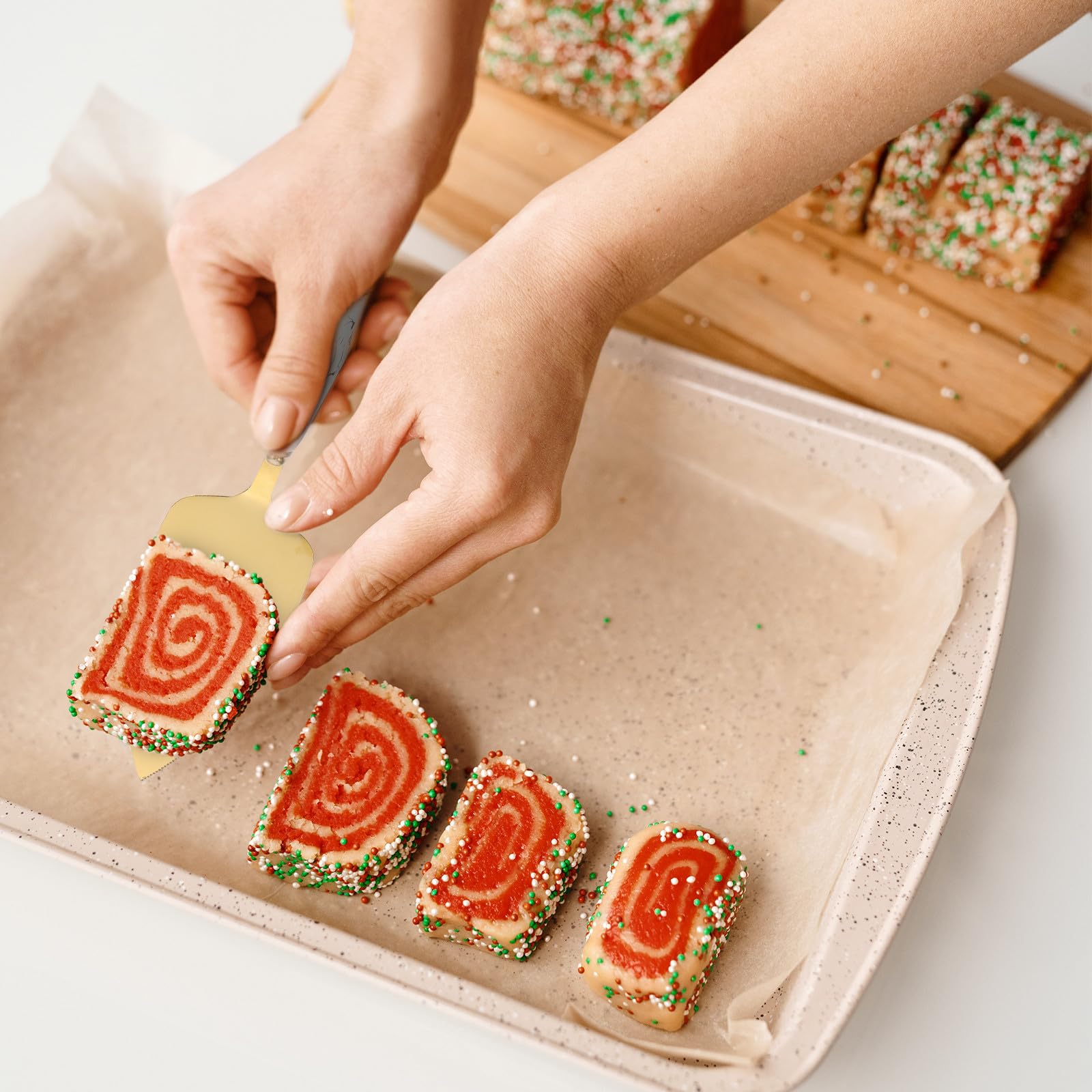 NUOBESTY Set de 2 Espátulas para Tartas y Panes Mango Antideslizante de Cerámica y Hoja de Acero Inoxidable, Adecuado para Hornear en Cocina