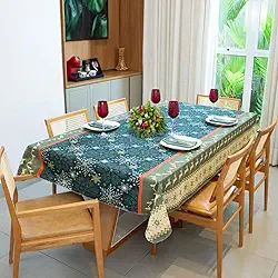 Toalha De Mesa 4 Lugares Quadrada 1,40x1,40m Natal Tecido Oxford 100% Poliéster Importado Estampas Natalinas, Decoração Festiva, Cores Vibrantes e Caiemento Elegante Cozzilar (Modelo 5)