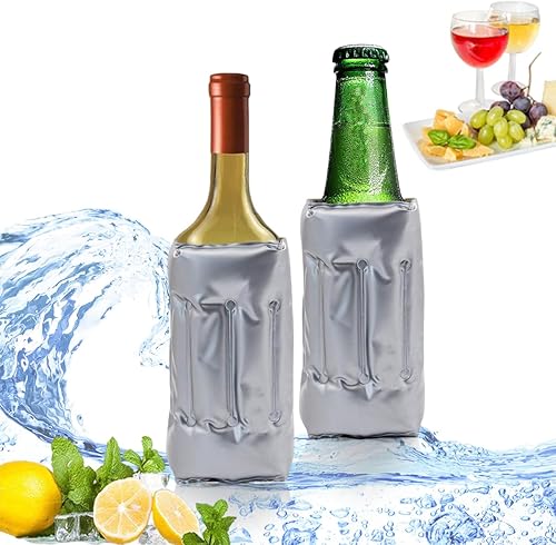 Enfriador de vino activo, funda para congelador, enfriador, enfriador rápido, enfriamiento y mantiene tu bebida fría, mantiene fresca y fría, vino disponible en Yaxa Colombia