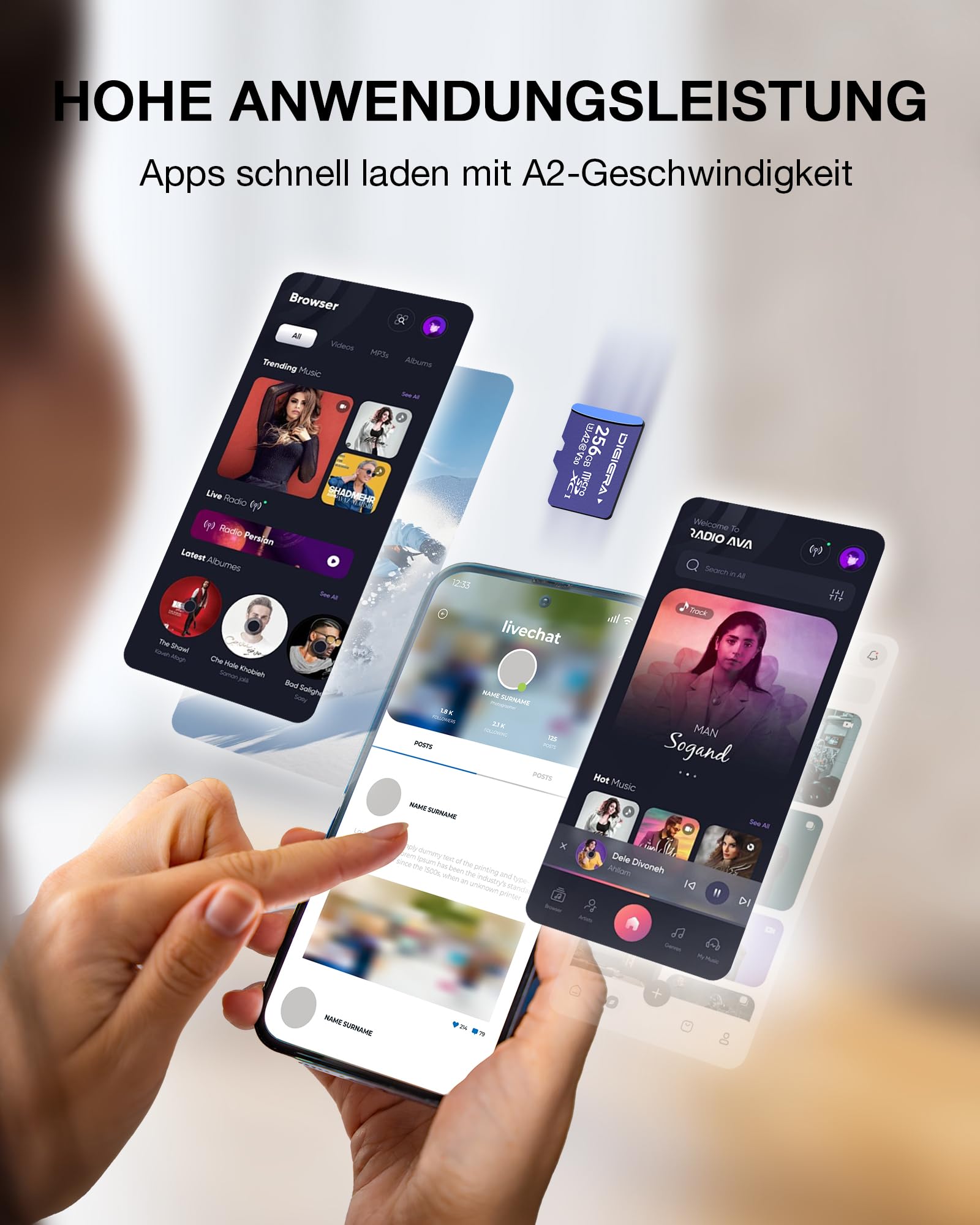 256 GB LT100 microSDXC UHS-I Speicherkarte mit Adapter - bis zu 170 MB/s, C10, U3, V30, Full HD, A2, Micro-SD-Karte für Smartphones, Tablets, Kameras, Spielekonsolen und Drohnen (1 Stück)