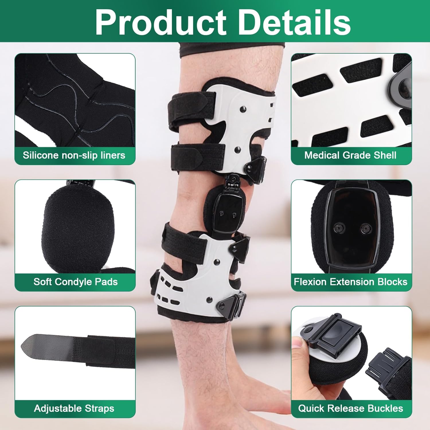 OA Unloader Knee Brace, Support for Arthritis Pain, Osteoarthritis and Bone on Bone Knee Joint Pain, OA Knee Brace Adjustable Metal Medial & Lateral Knee Support