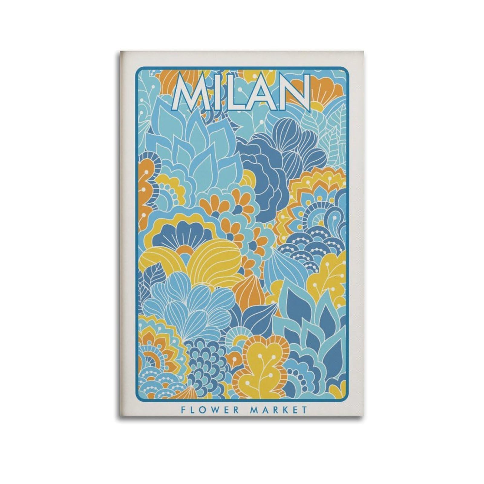 xiaoxiaoshen Milan Flower Market Floral Canvas Poster Wall Art Prints Room Aesthetic Murals Bedroom And Living Decorations 24x36inch(60x90cm)