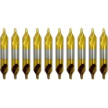 4.0mm HSS Center Drill Bits Set, 10 Pcs Precision Center Drills Industrial Grade for Metal Lathe Machining Centering Drilling Tools 4.0mm